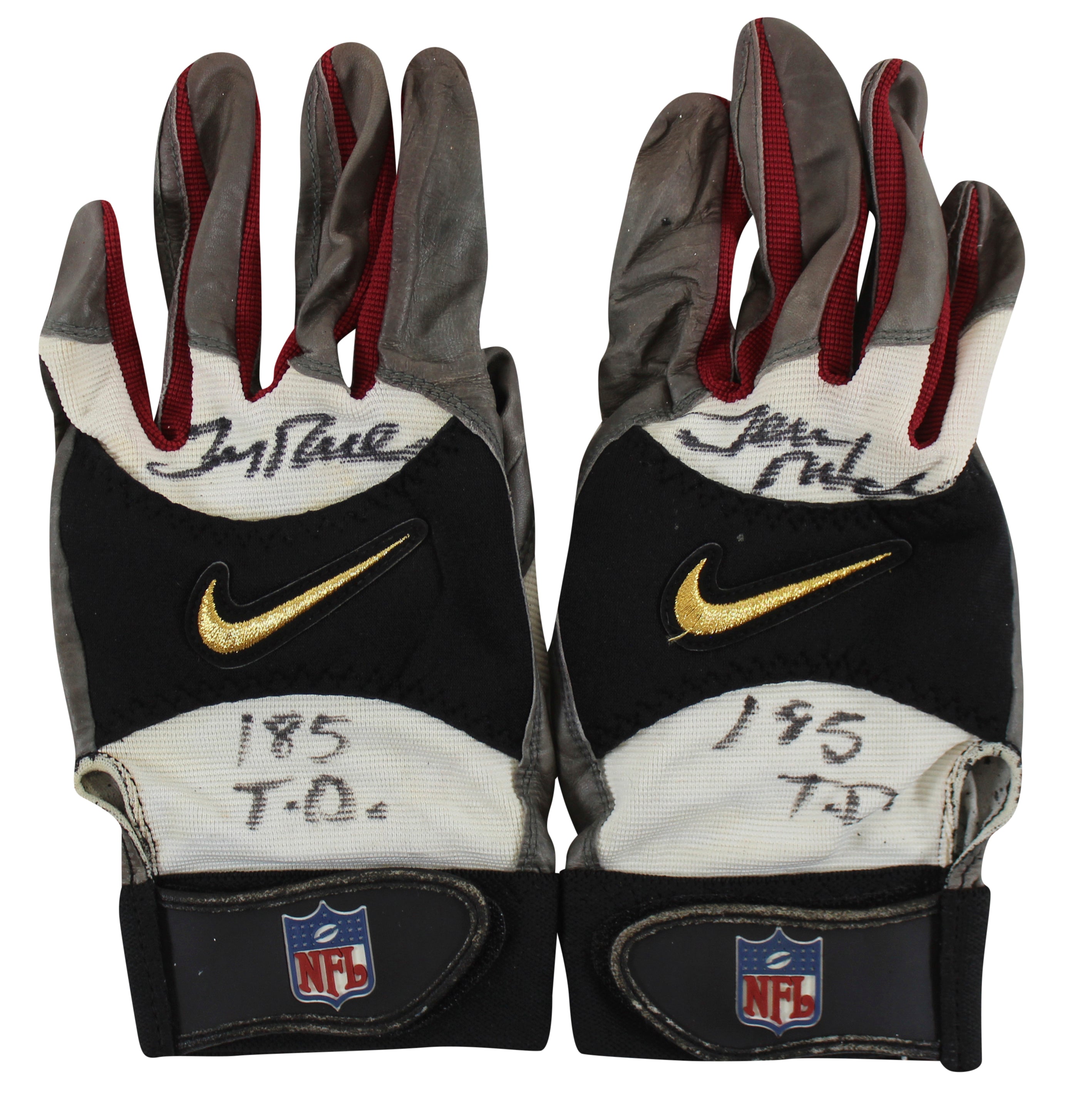 Raiders Jerry Rice "185 T.D." Signed Game Used Nike Size XL Receiver Glove Fan