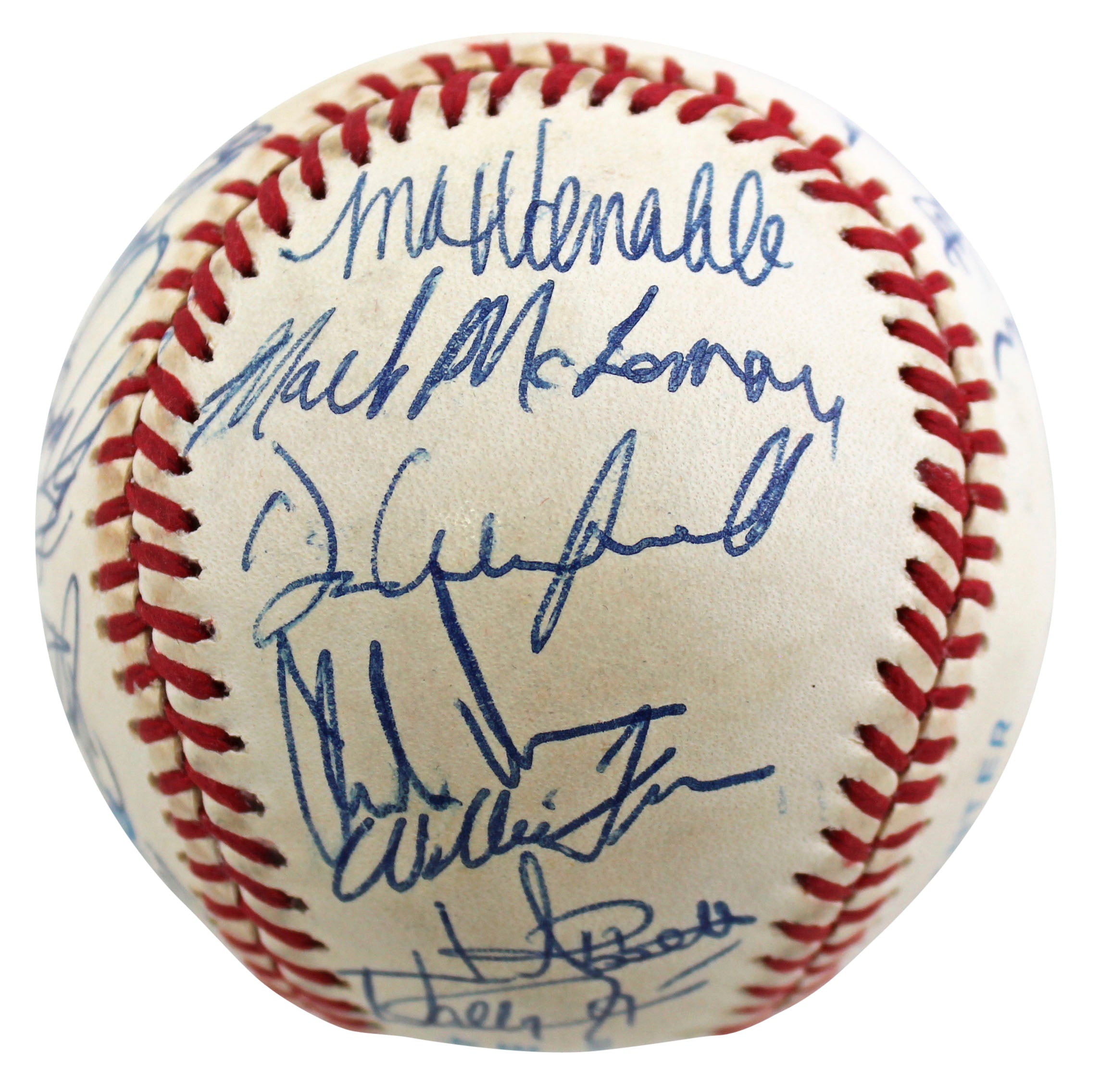 1990 Angels (25) Winfield, Blyleven, Joyner Signed Oal Baseball BAS #AC01904