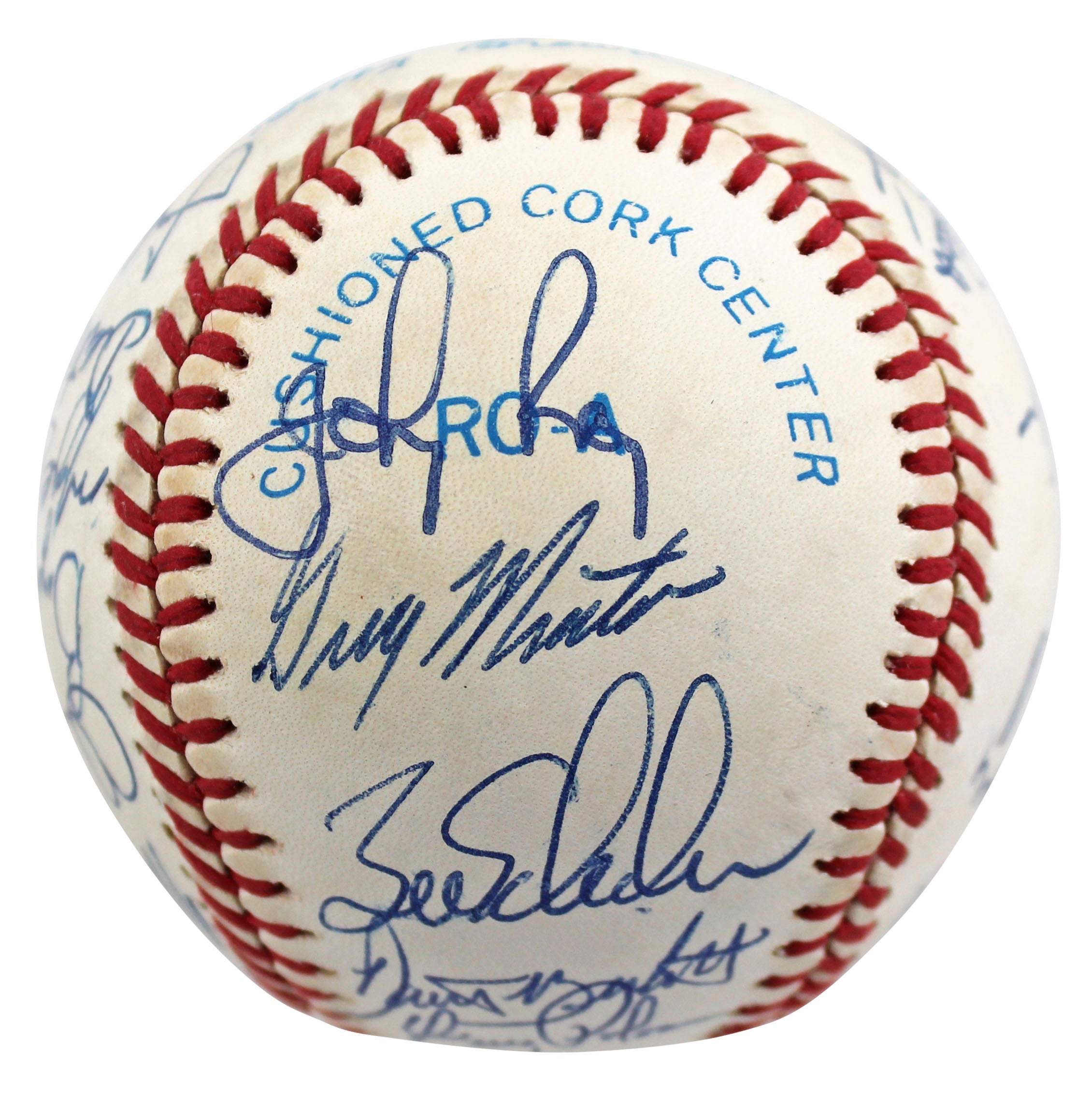1990 Angels (25) Winfield, Blyleven, Joyner Signed Oal Baseball BAS #AC01904