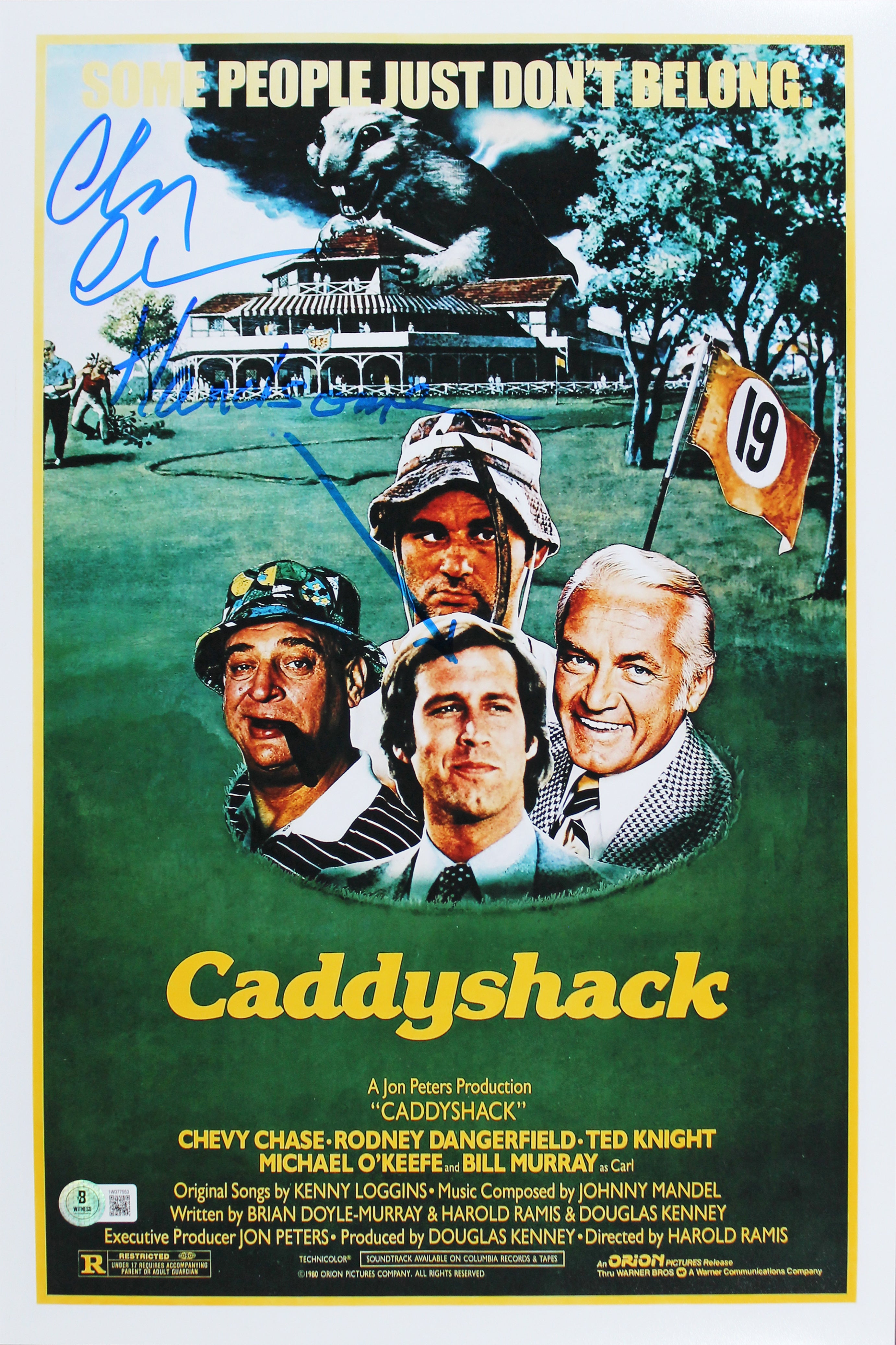 Chevy Chase Caddyshack "Handsome" Authentic Signed 12x18 Photo BAS #1W377553
