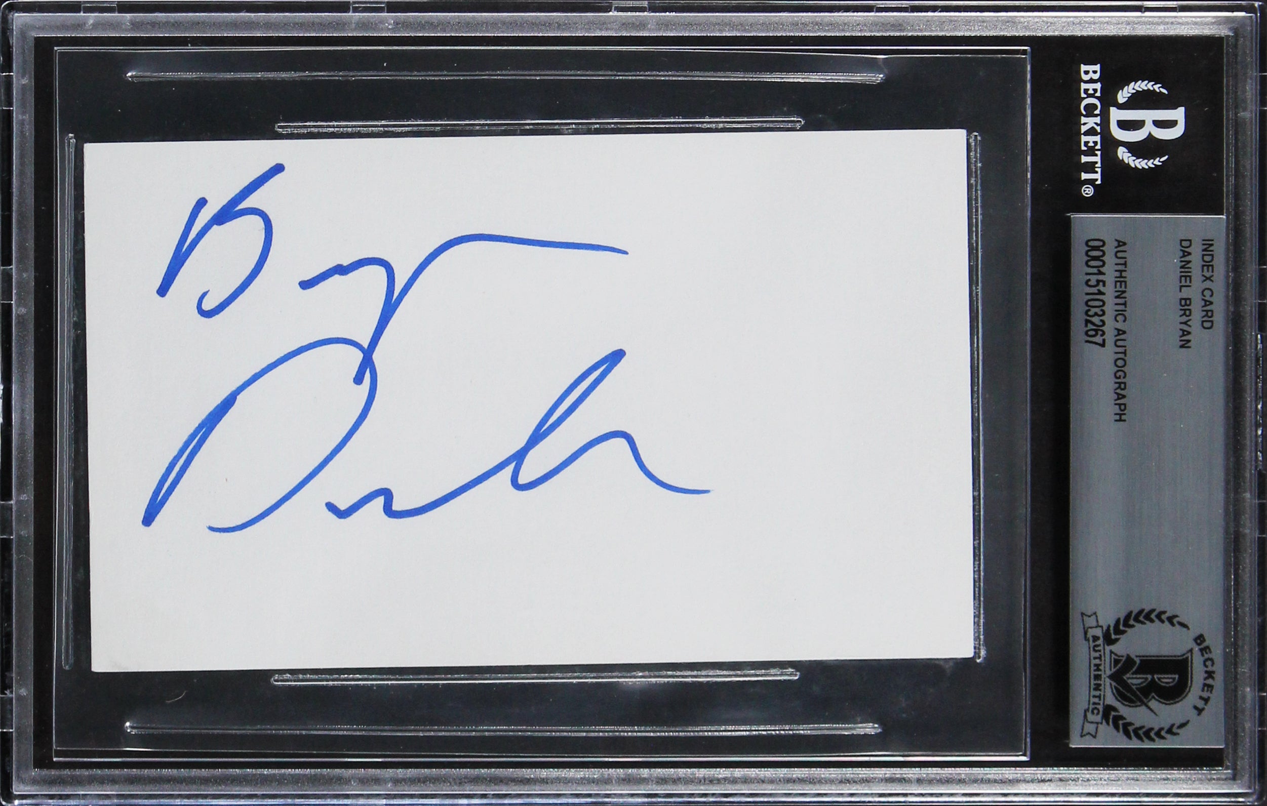 Daniel Bryan WWE Authentic Signed 3x5 Index Card Autographed BAS Slabbed 2