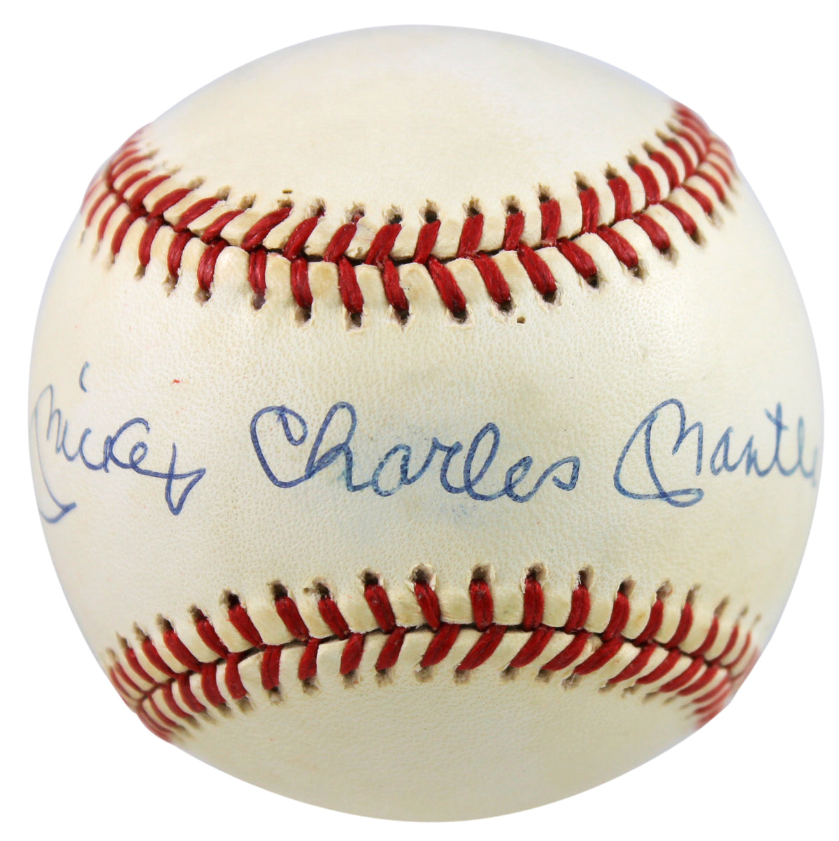 Yankees Mickey Charles Mantle Signed Bobby Brown Oal Baseball PSA/DNA #AE00009