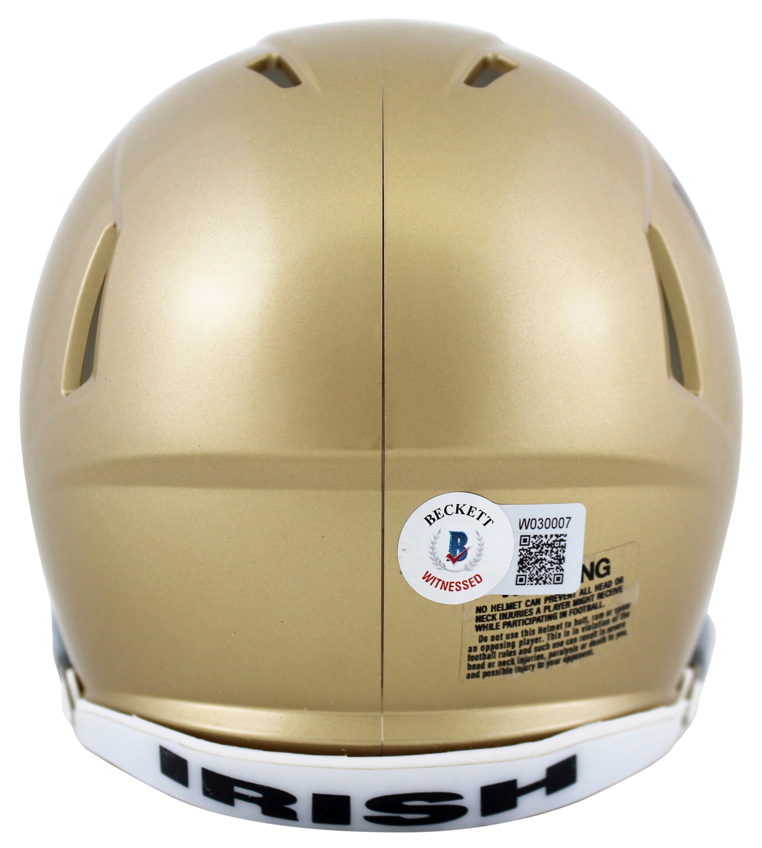 Notre Dame Michael Mayer Authentic Signed Speed Mini Helmet BAS Witnessed