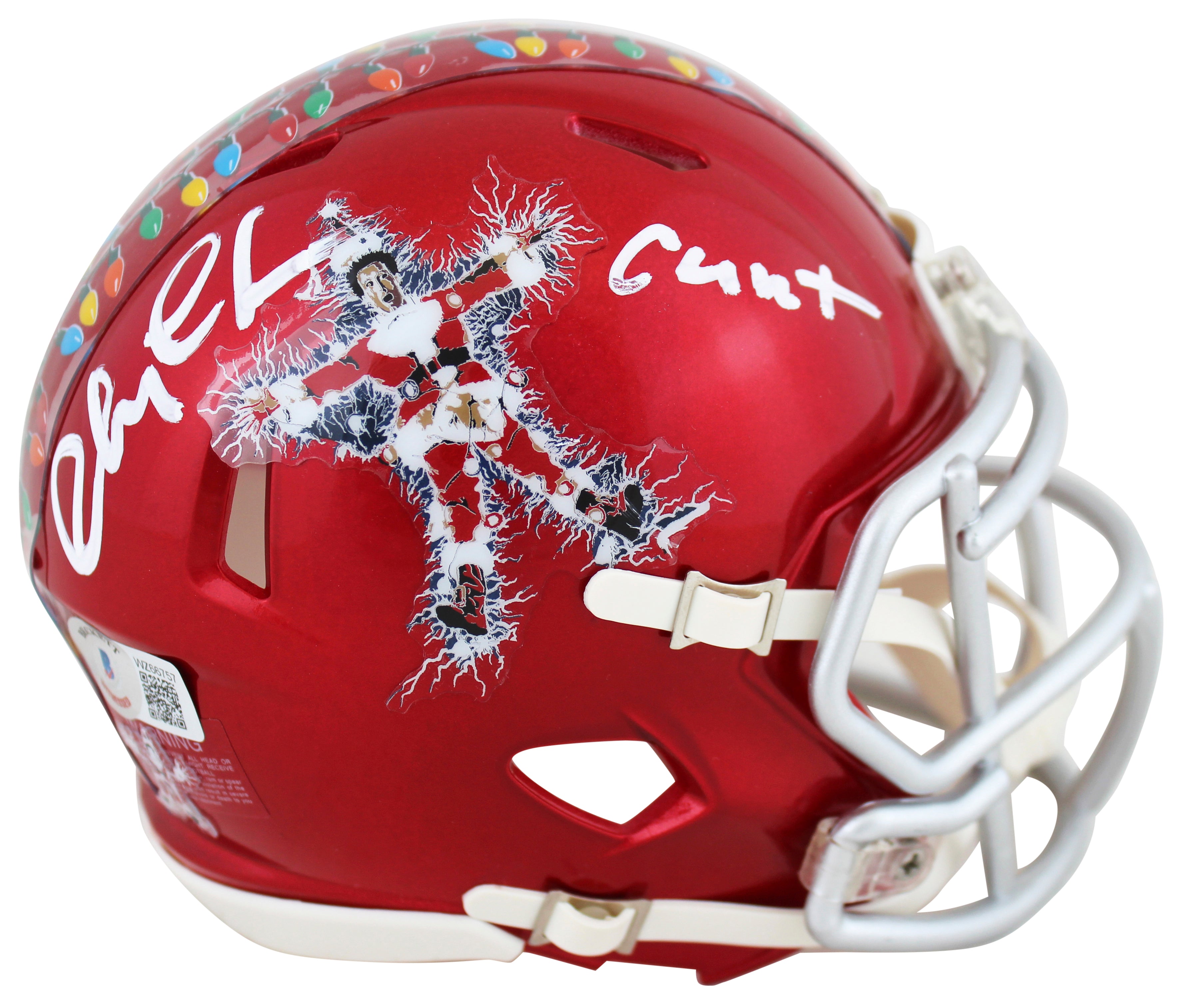Chevy Chase Christmas Vacation Signed Red Speed Mini Helmet BAS Witness #WZ66757