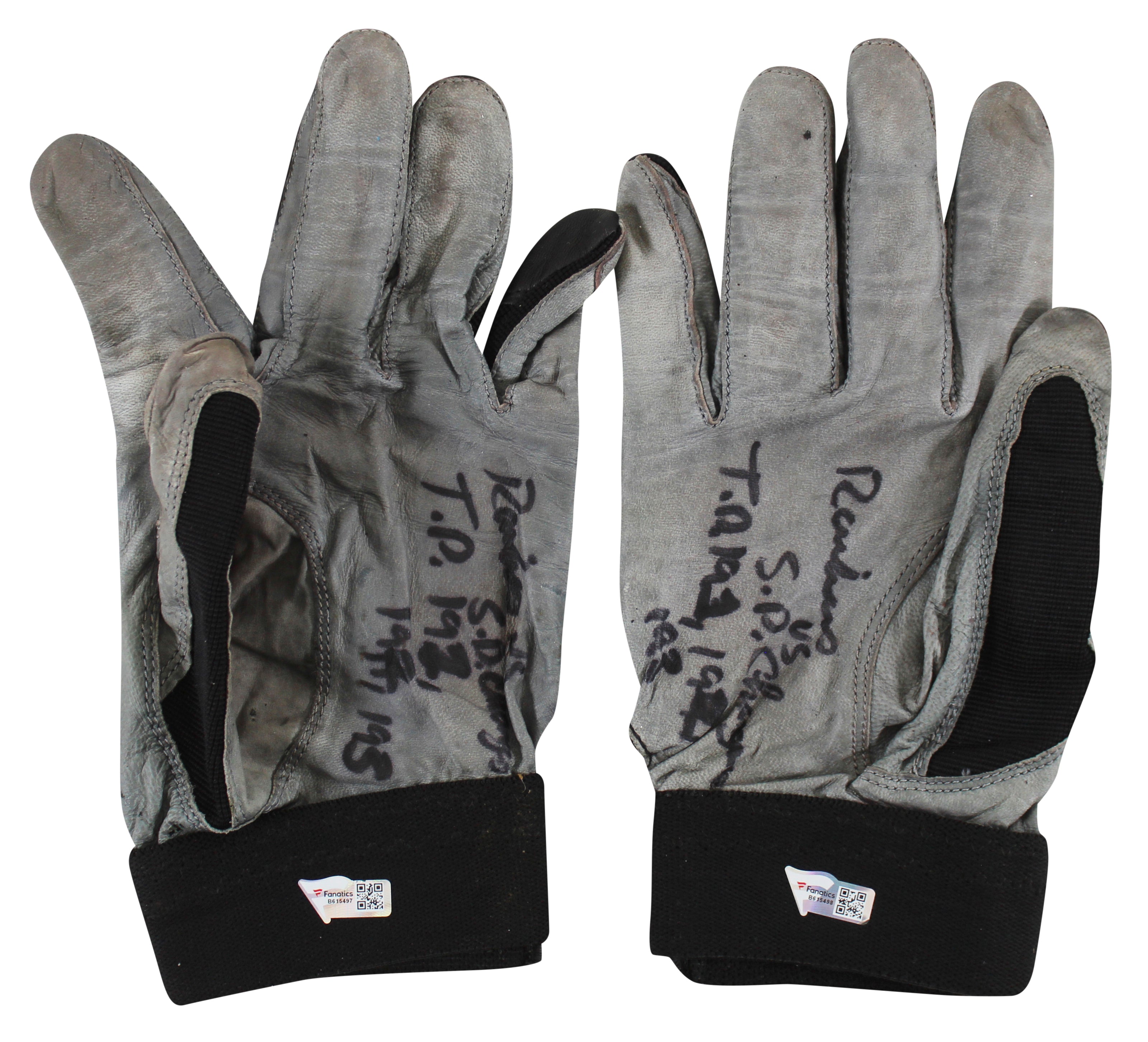 Raiders Jerry Rice "T.D. 191, 192, 193" Signed Game Used Nike Gloves Fanatics