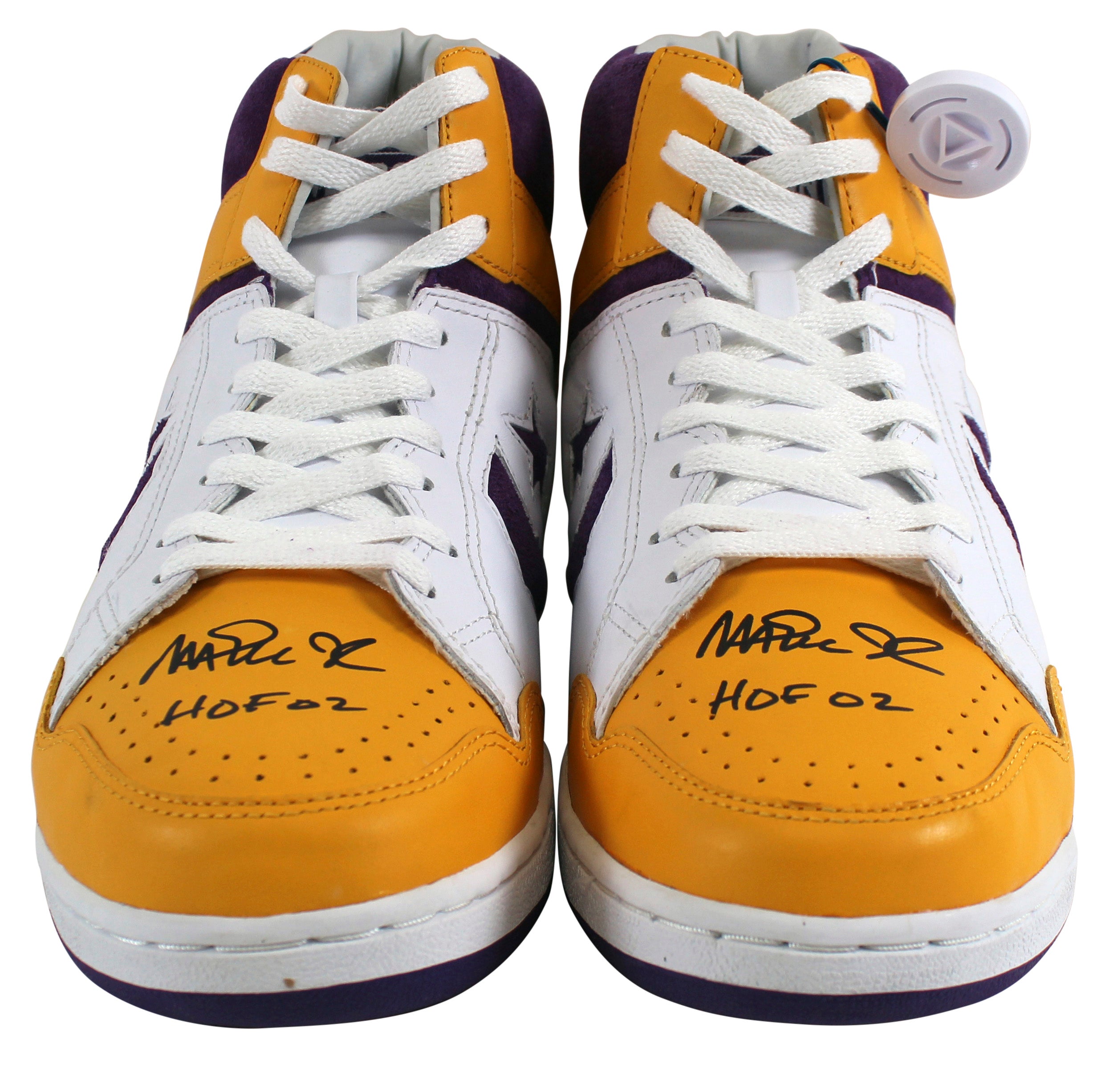 Lakers Magic Johnson HOF 02 Authentic Signed Converse Weapon Shoes BAS Witness