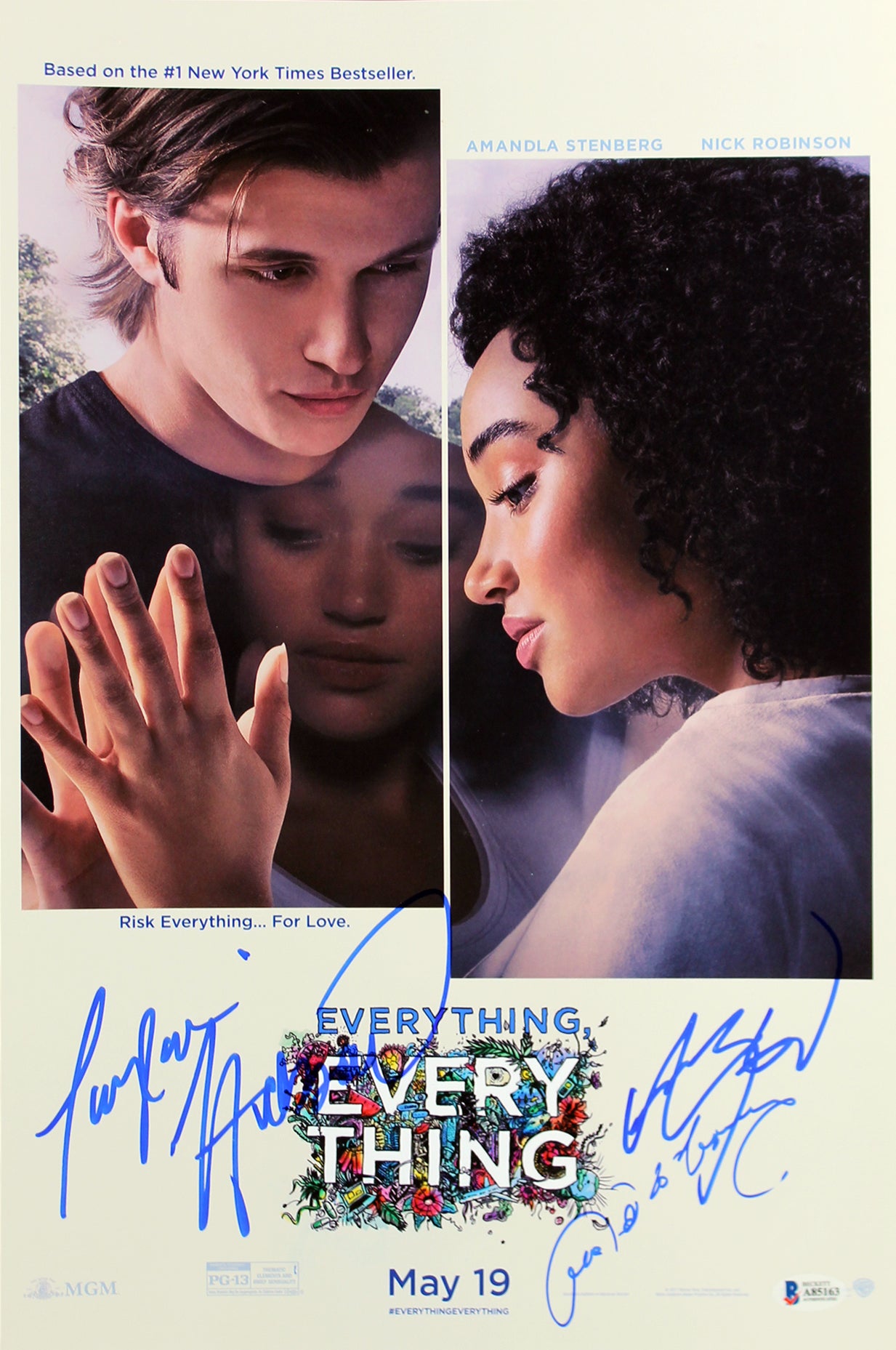 Everything, Everything (3) Stenberg, Reguera & Hickson Signed 12x18 Poster BAS