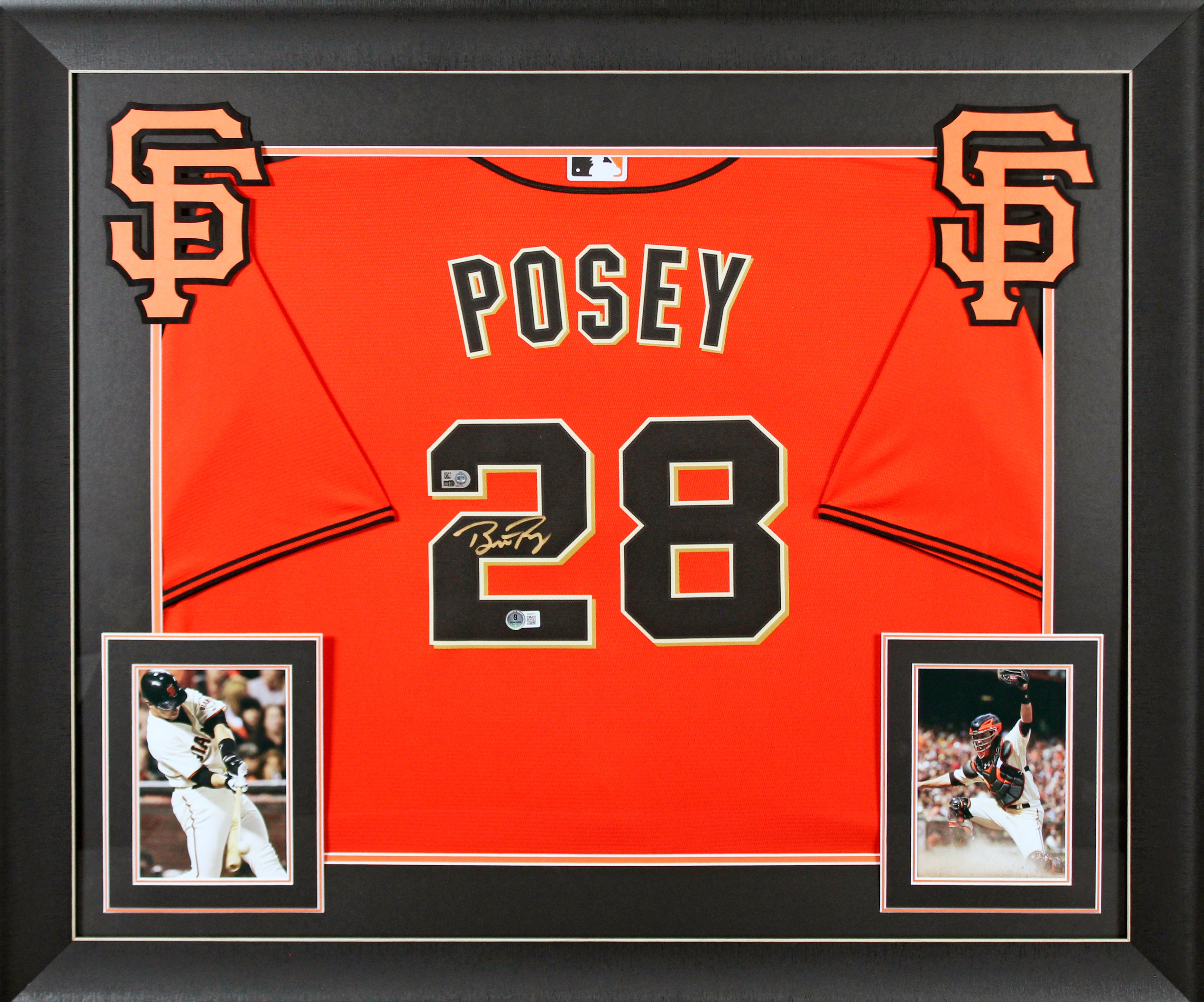 Giants Buster Posey Authentic Signed Orange Nike Framed Jersey MLB & BAS