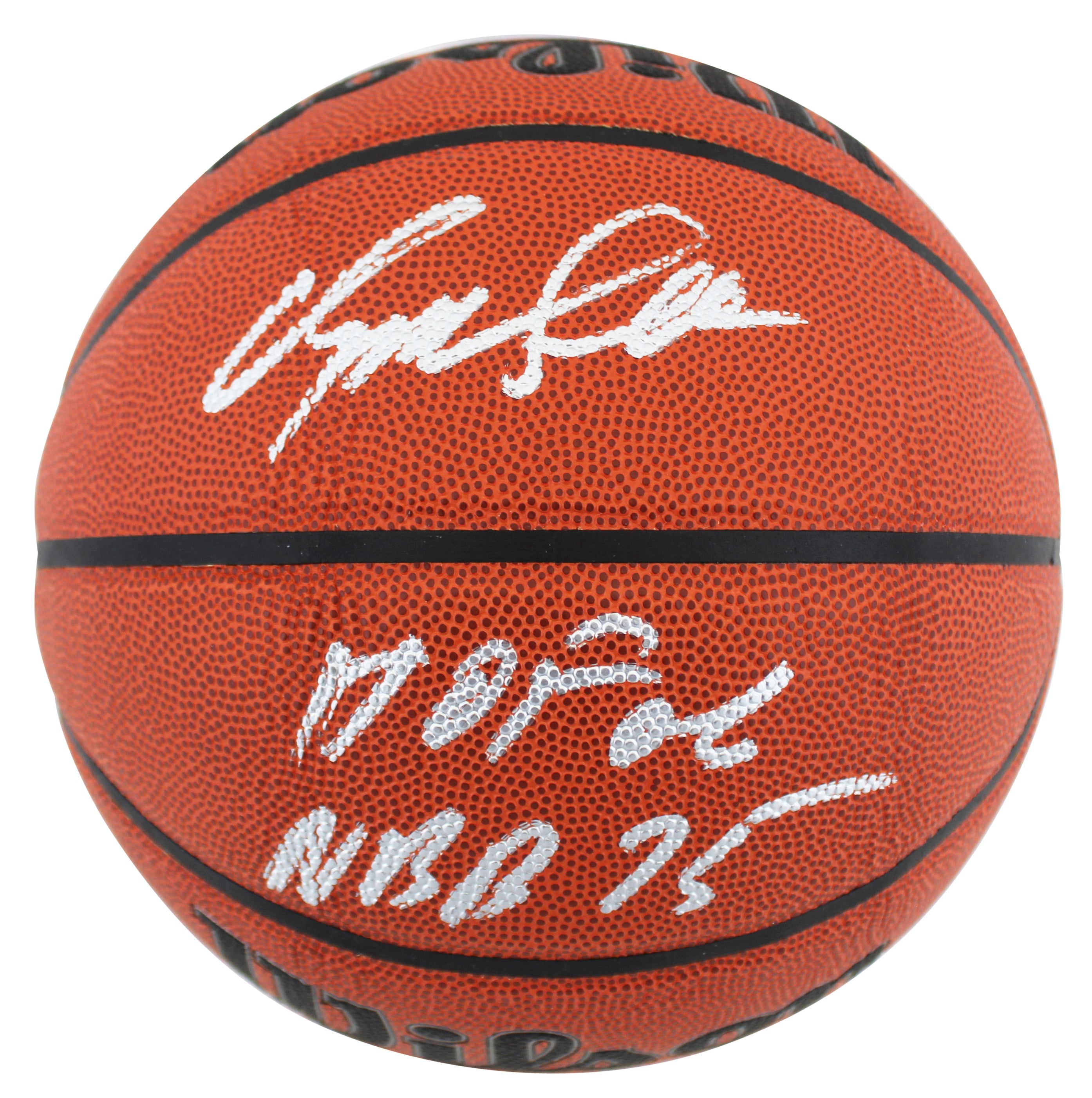 Hawks Dominique Wilkins "2x Insc" Auth Signed Wilson Basketball w/ Case BAS Wit