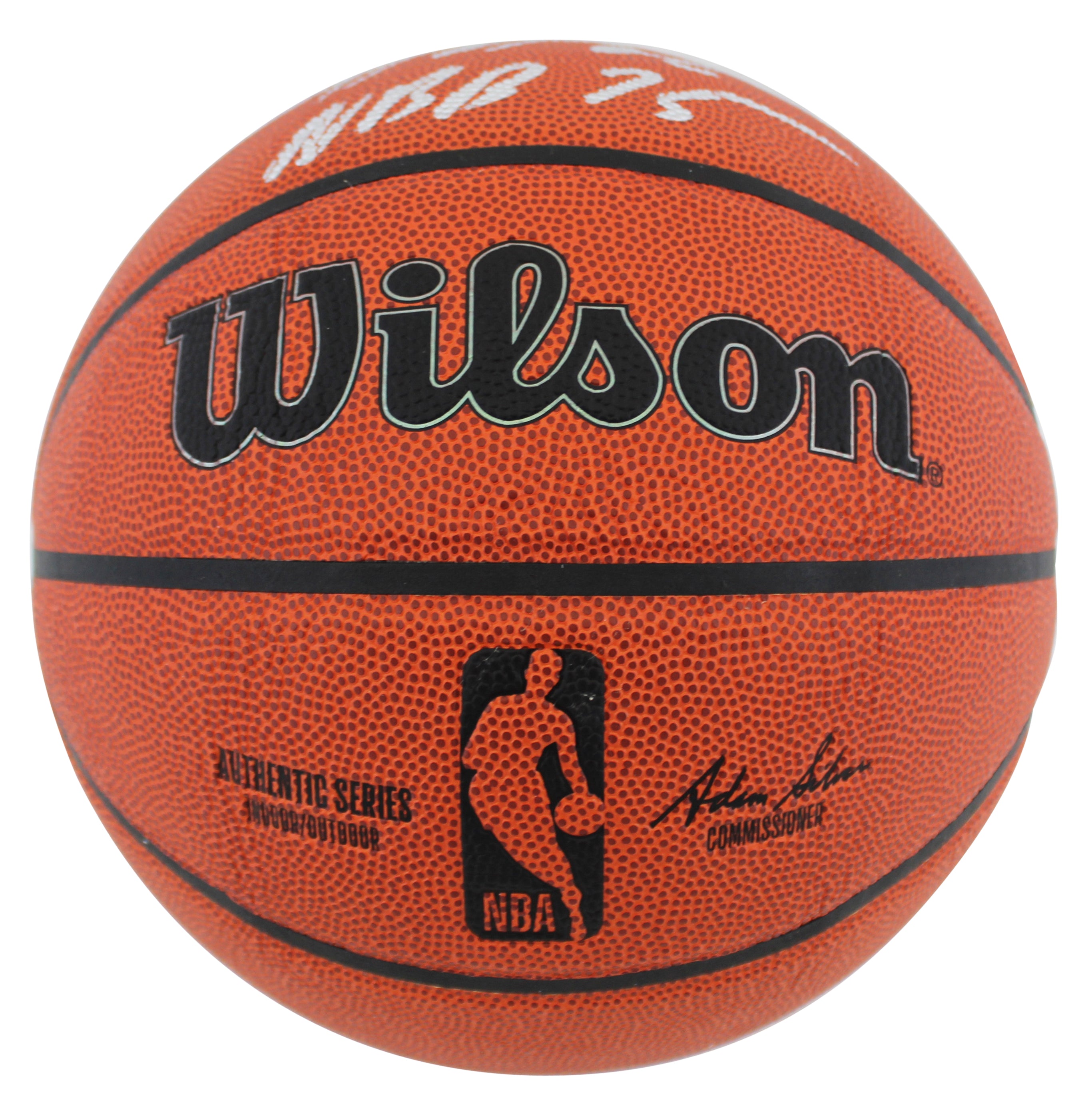 Hawks Dominique Wilkins "2x Insc" Auth Signed Wilson Basketball w/ Case BAS Wit