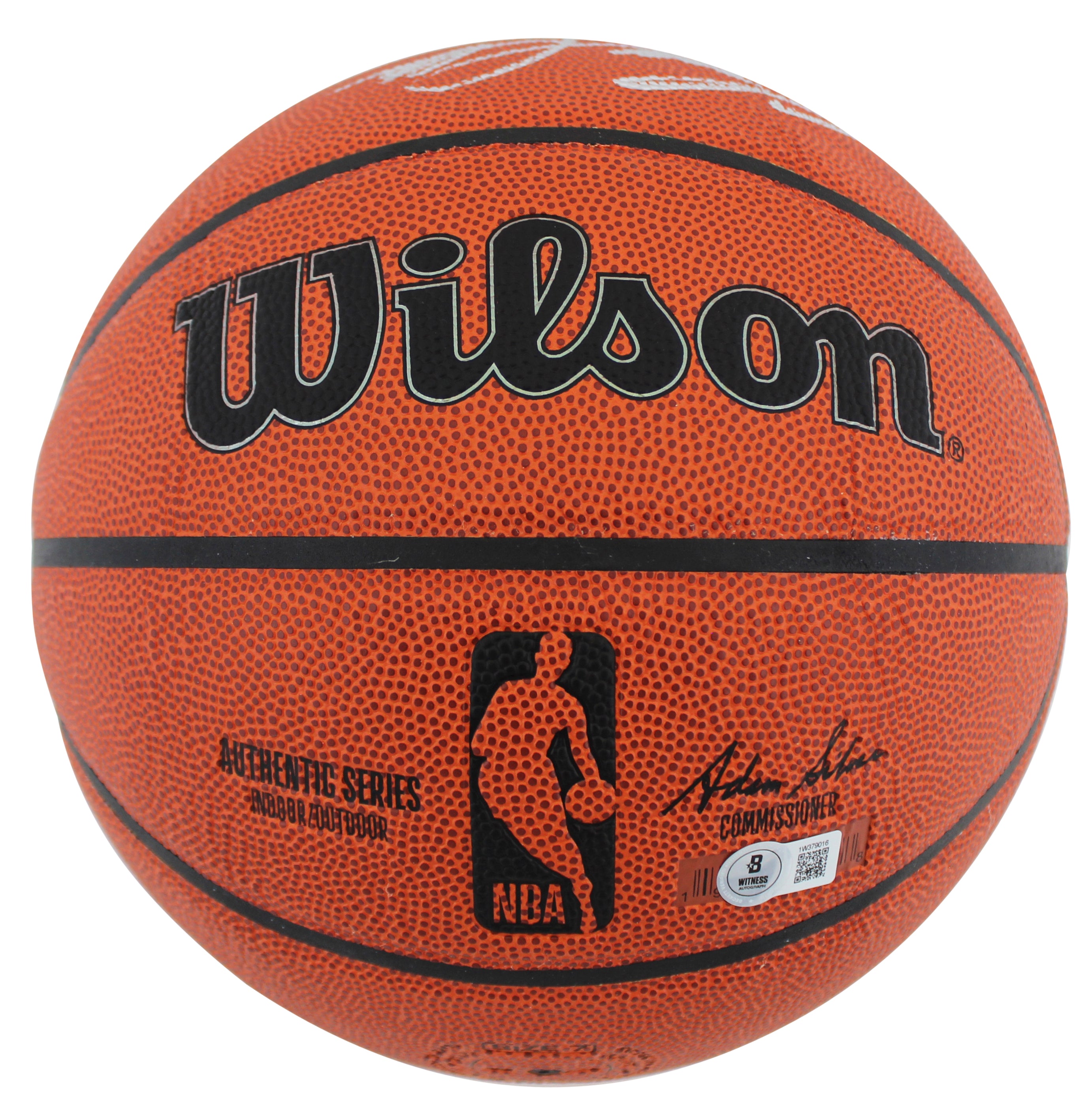 Hawks Dominique Wilkins "2x Insc" Auth Signed Wilson Basketball w/ Case BAS Wit