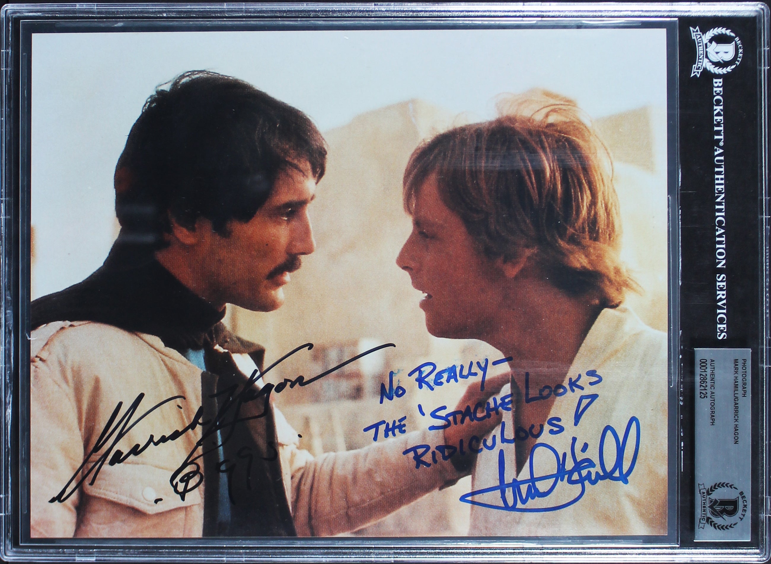 Mark Hamill & Garrick Hagon Star Wars A New Hope  Signed 8x10 Photo BAS Slabbed