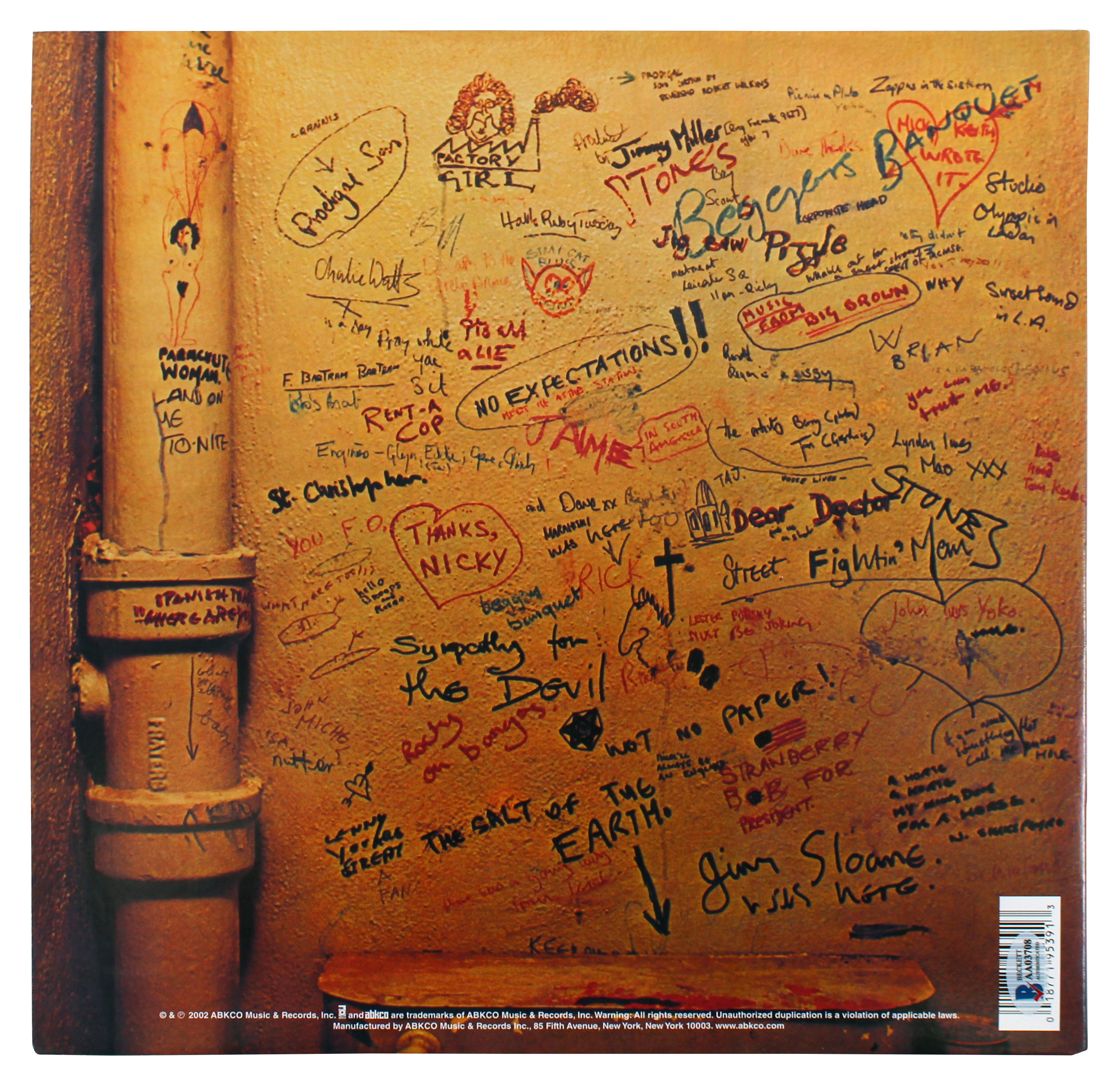 Keith Richards Rolling Stones Signed Beggar's Banquet Album Cover BAS #AA03708