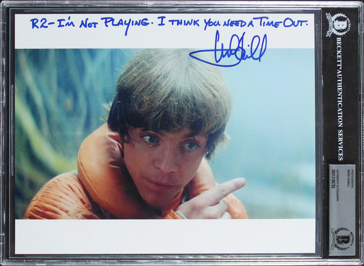 Mark Hamill Star Wars The Empire Strikes Back Signed 8x10 Photo BAS Slabbed