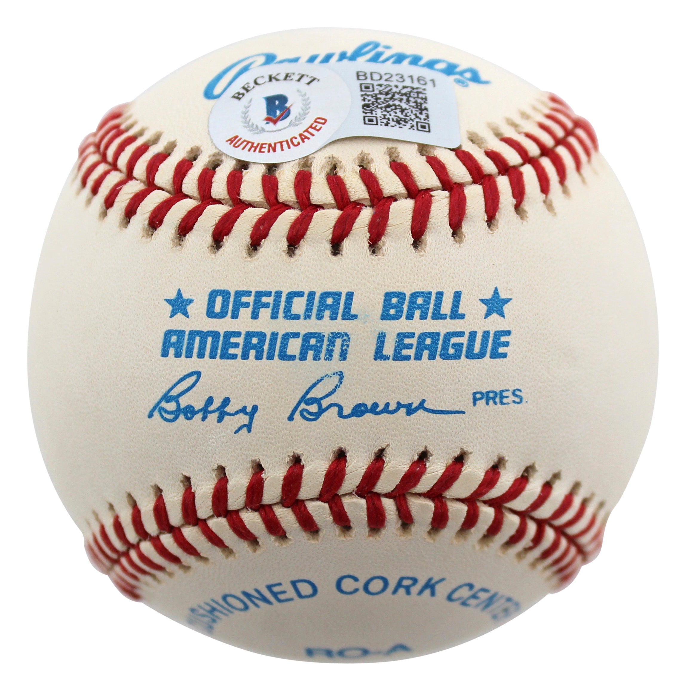 Athletics Mike Davis Authentic Signed Bobby Brown Oal Baseball Autographed BAS