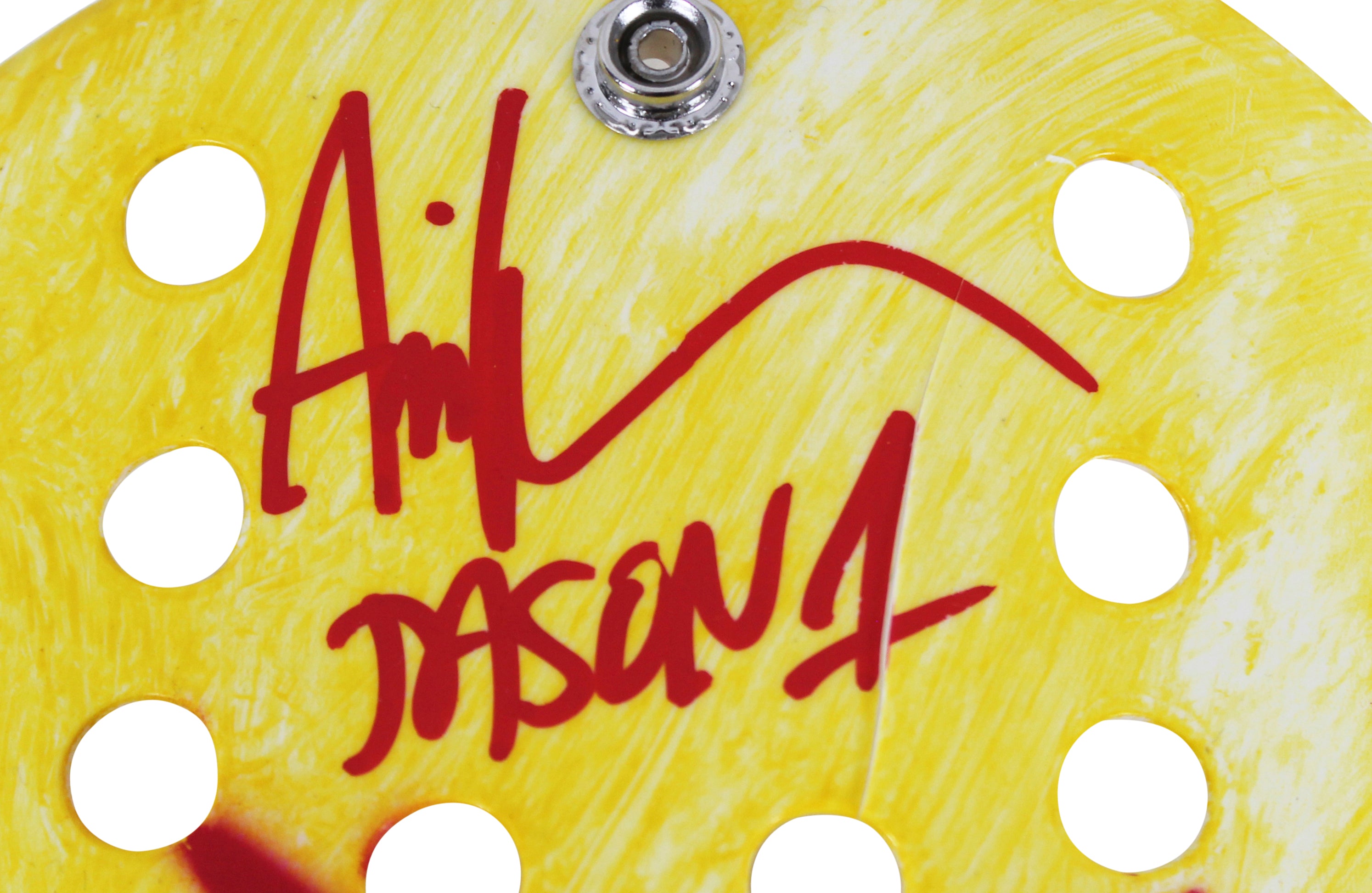 Ari Lehman Friday The 13th "Jason 1" Signed Yellow Jason Mask BAS #WM01521