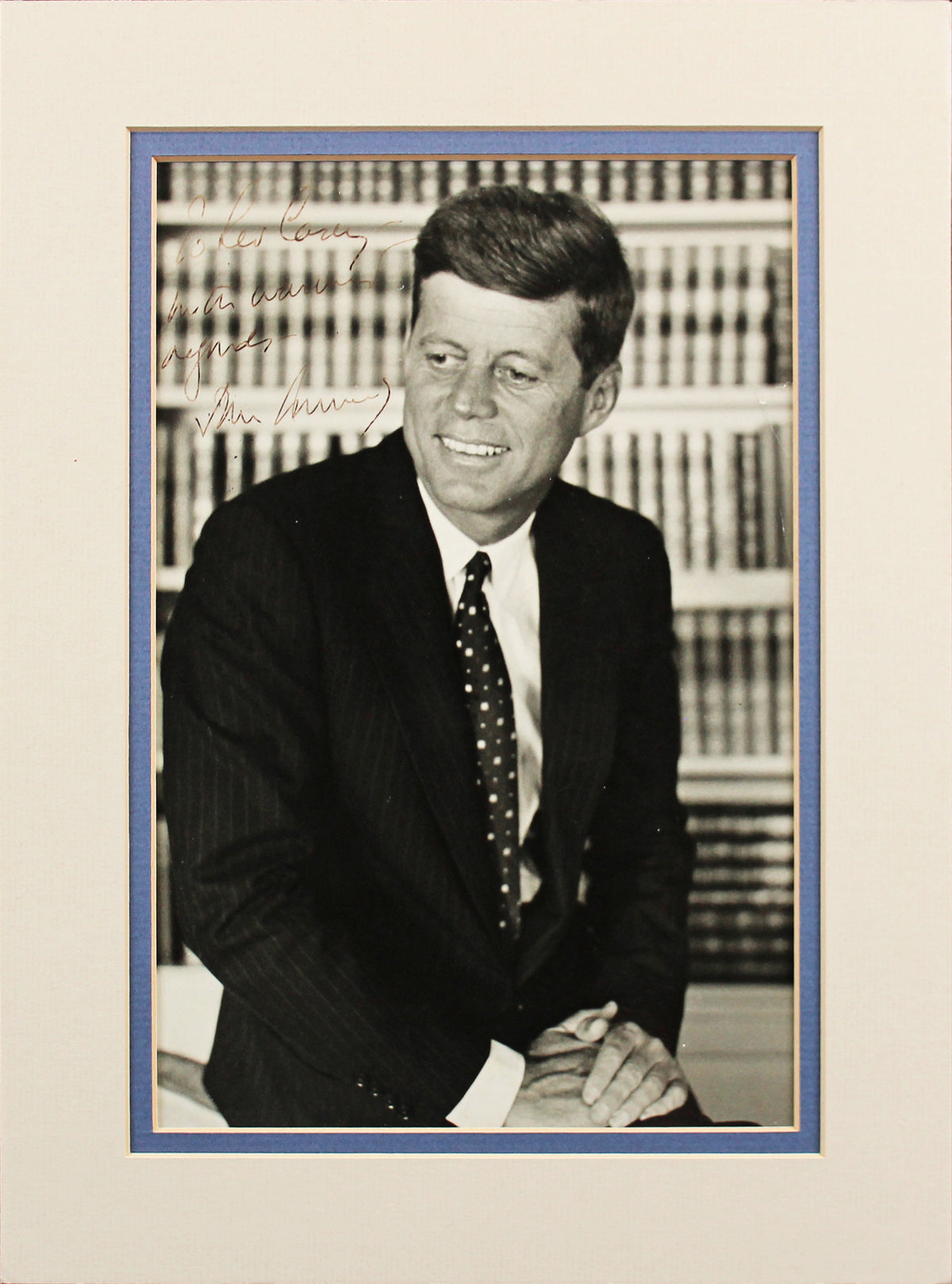 John F. Kennedy Inscribed Authentic Signed 8x10 Matted Photo BAS #AA13240