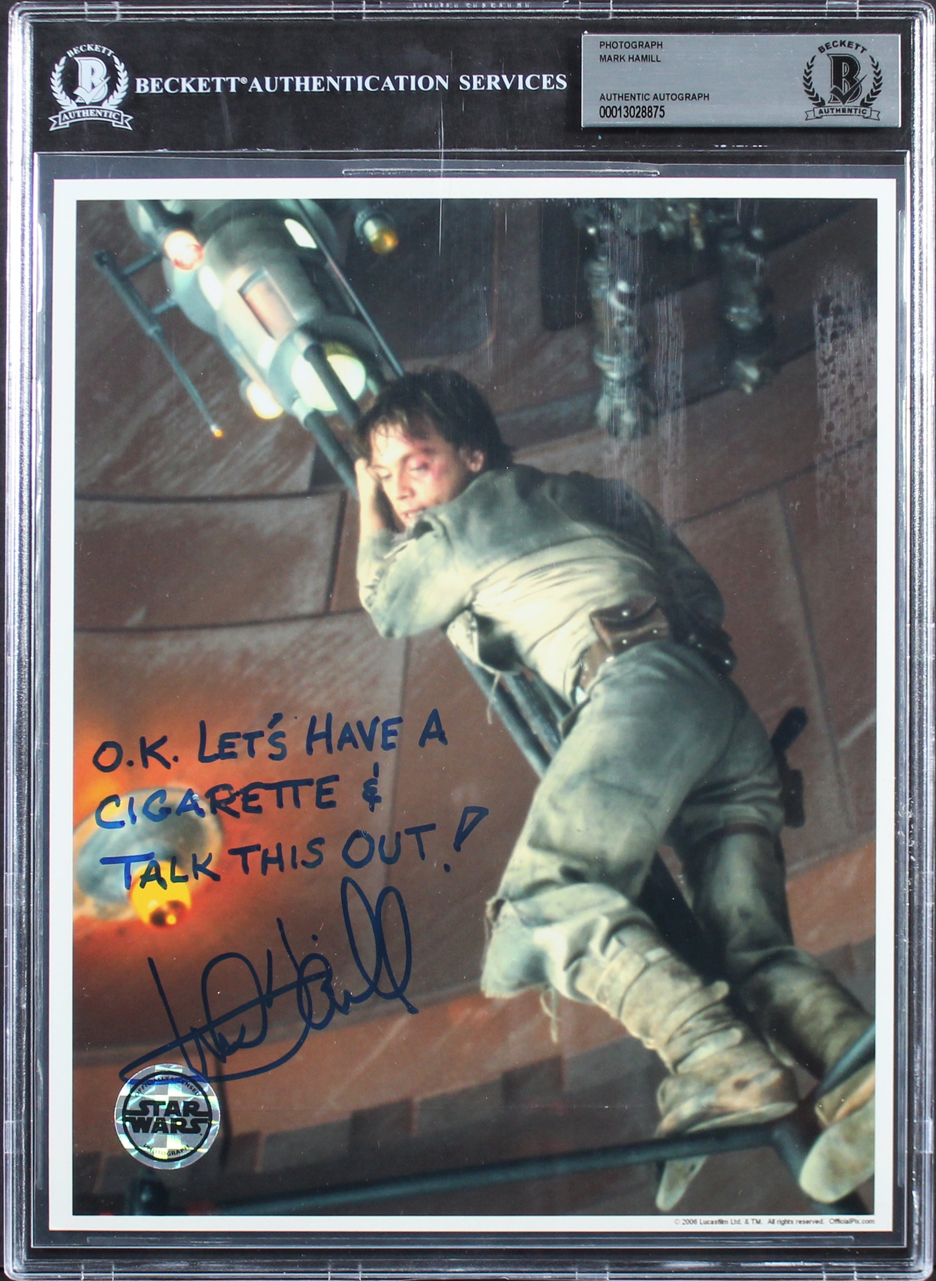 Mark Hamill Star Wars The Empire Strikes Back Signed 8x10 Photo BAS Slabbed 1