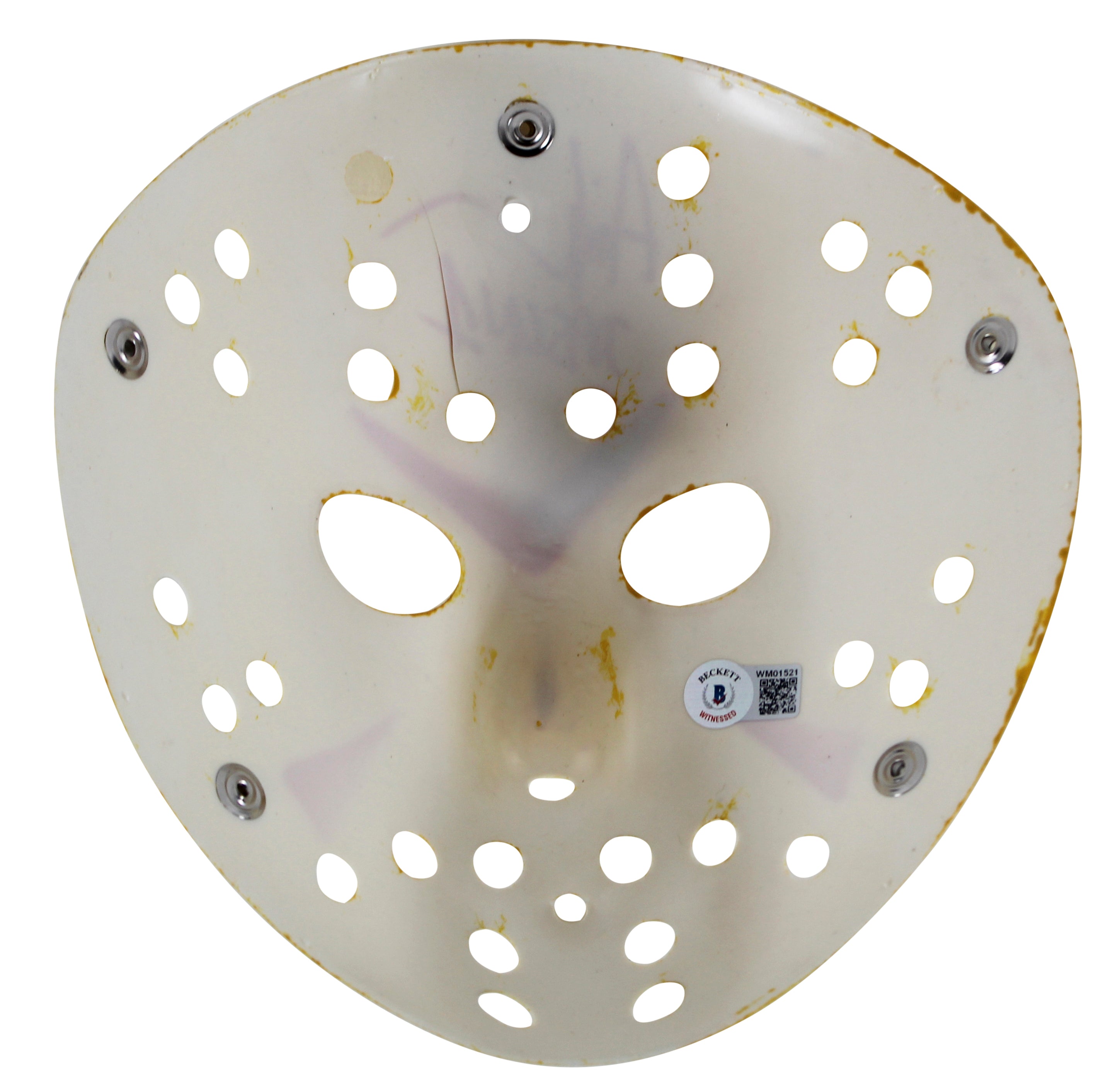 Ari Lehman Friday The 13th "Jason 1" Signed Yellow Jason Mask BAS #WM01521