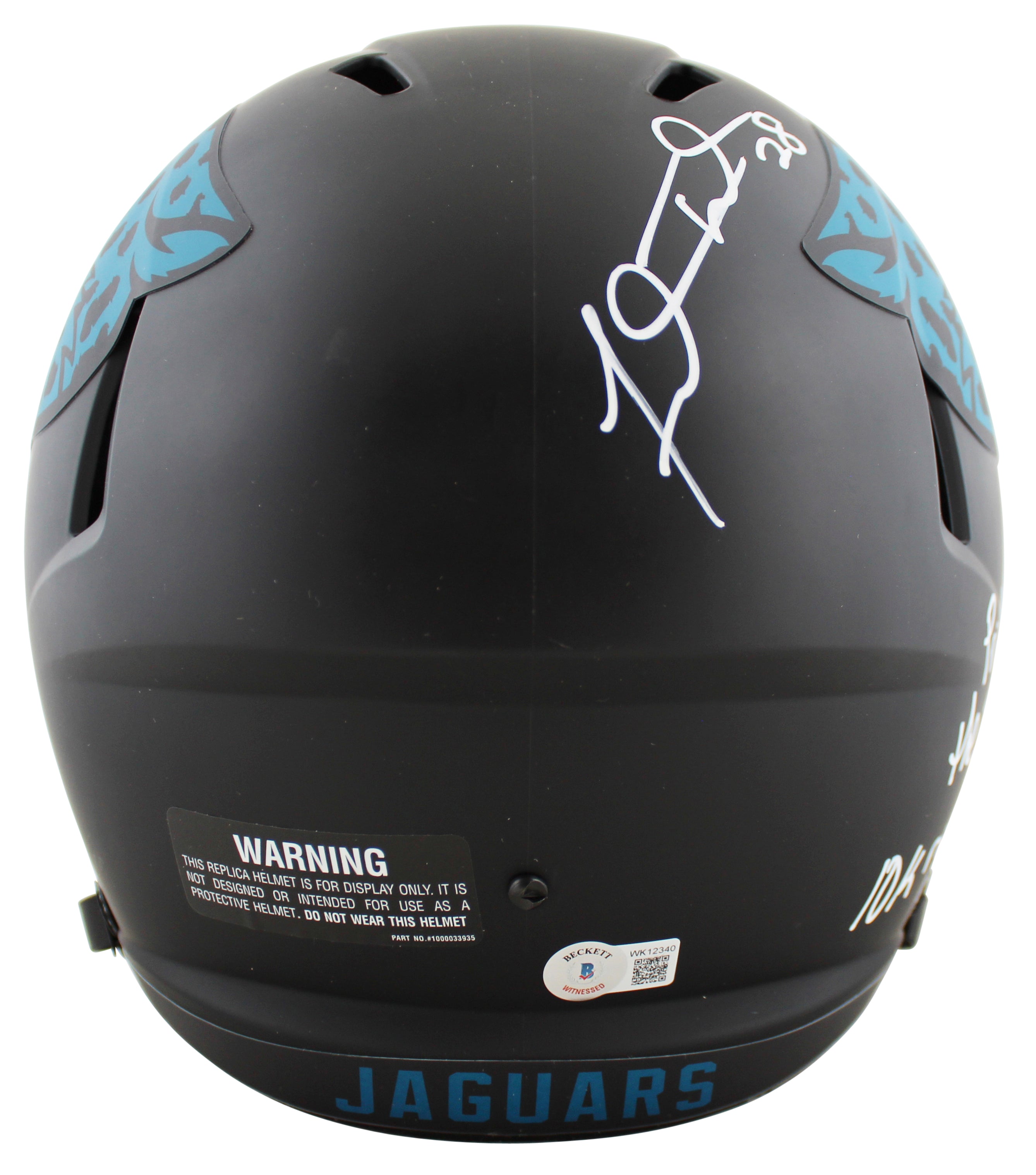 Jaguars Fred Taylor "2x Insc" Signed Eclipse Full Size Speed Rep Helmet BAS Wit