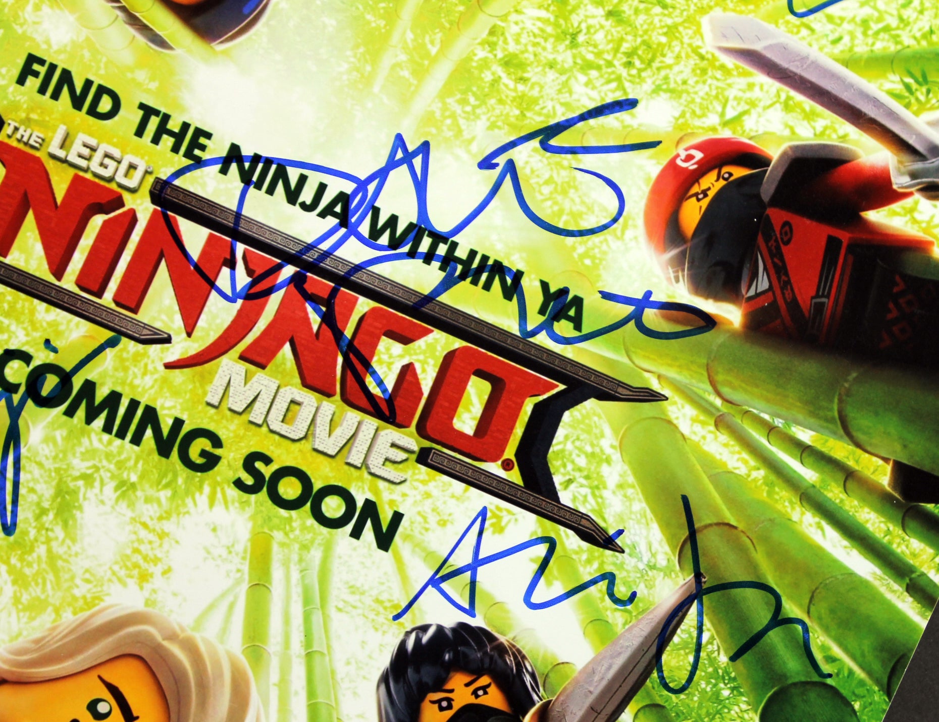 The Lego Ninjago Movie (9) Cast Signed 12x18 Mini Movie Poster BAS #A85188