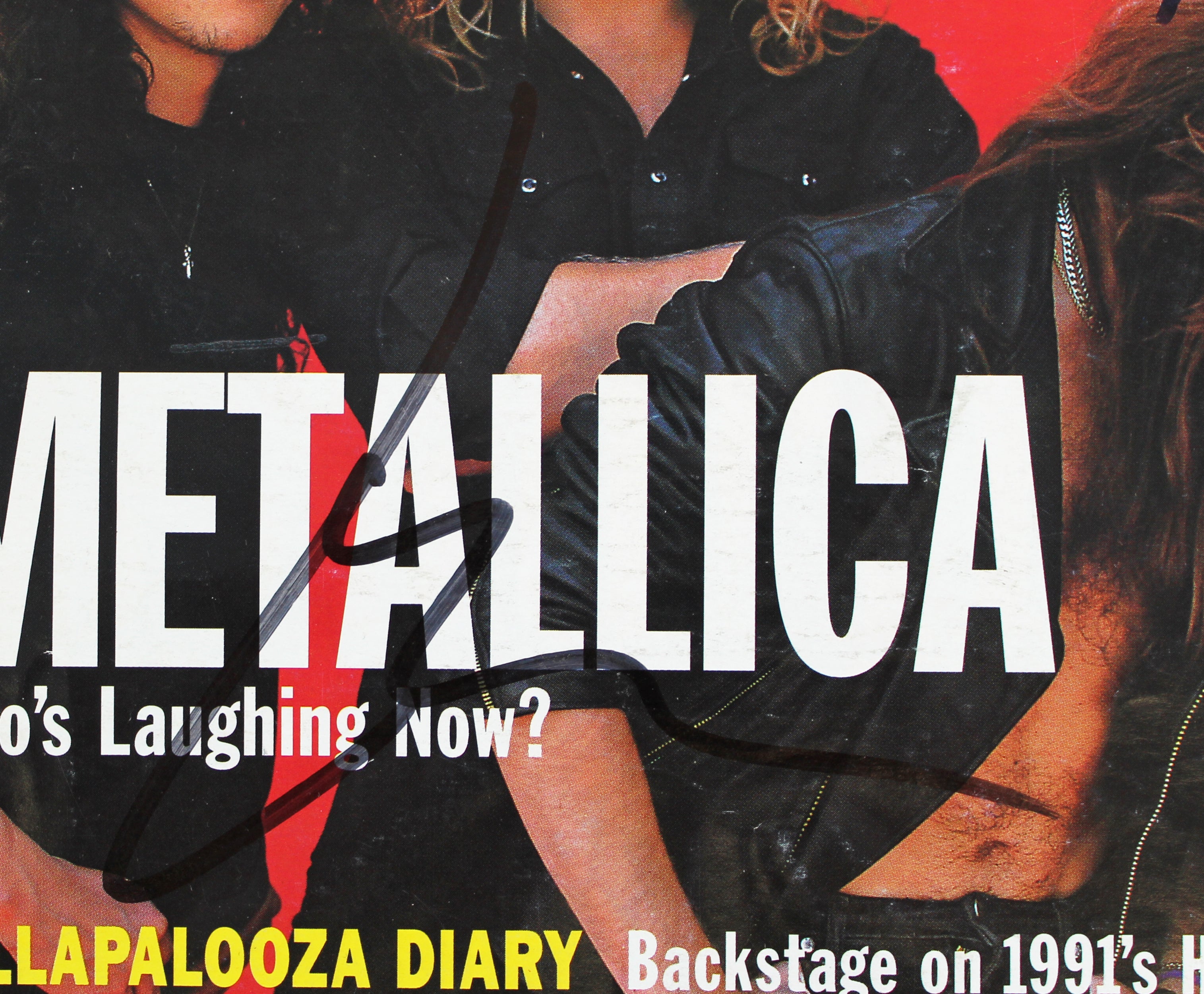 Metallica (3) Hetfield Ulrich & Newstead Signed Spin Magazine Cover BAS #AB76488