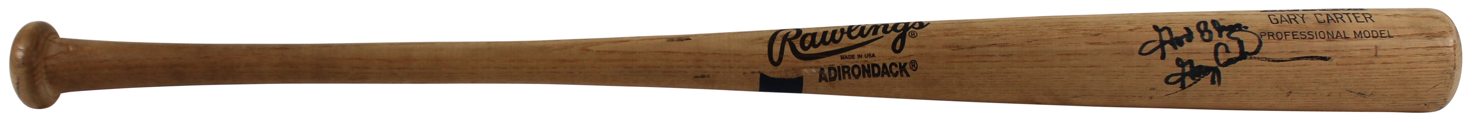 Expos Gary Carter God Bless Authentic Signed Game Used Bat BAS #BA75045