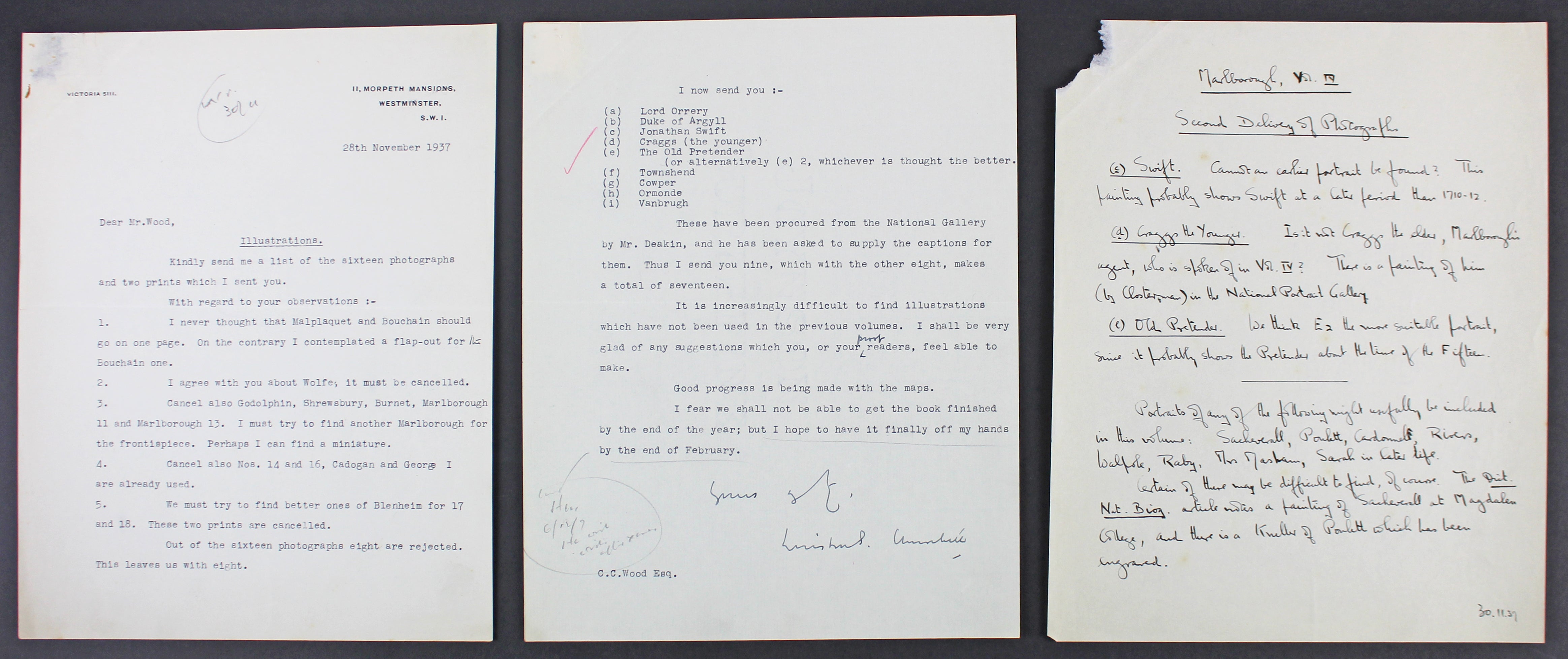 Winston Churchill Authentic Signed 1937 8x10 Letter w/ Content #A39337
