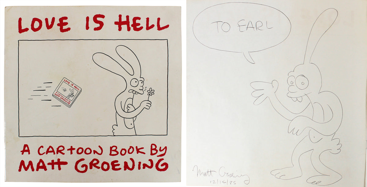 Matt Groening The Simpsons Authentic Signed Love Is Hell Book BAS #AB76515
