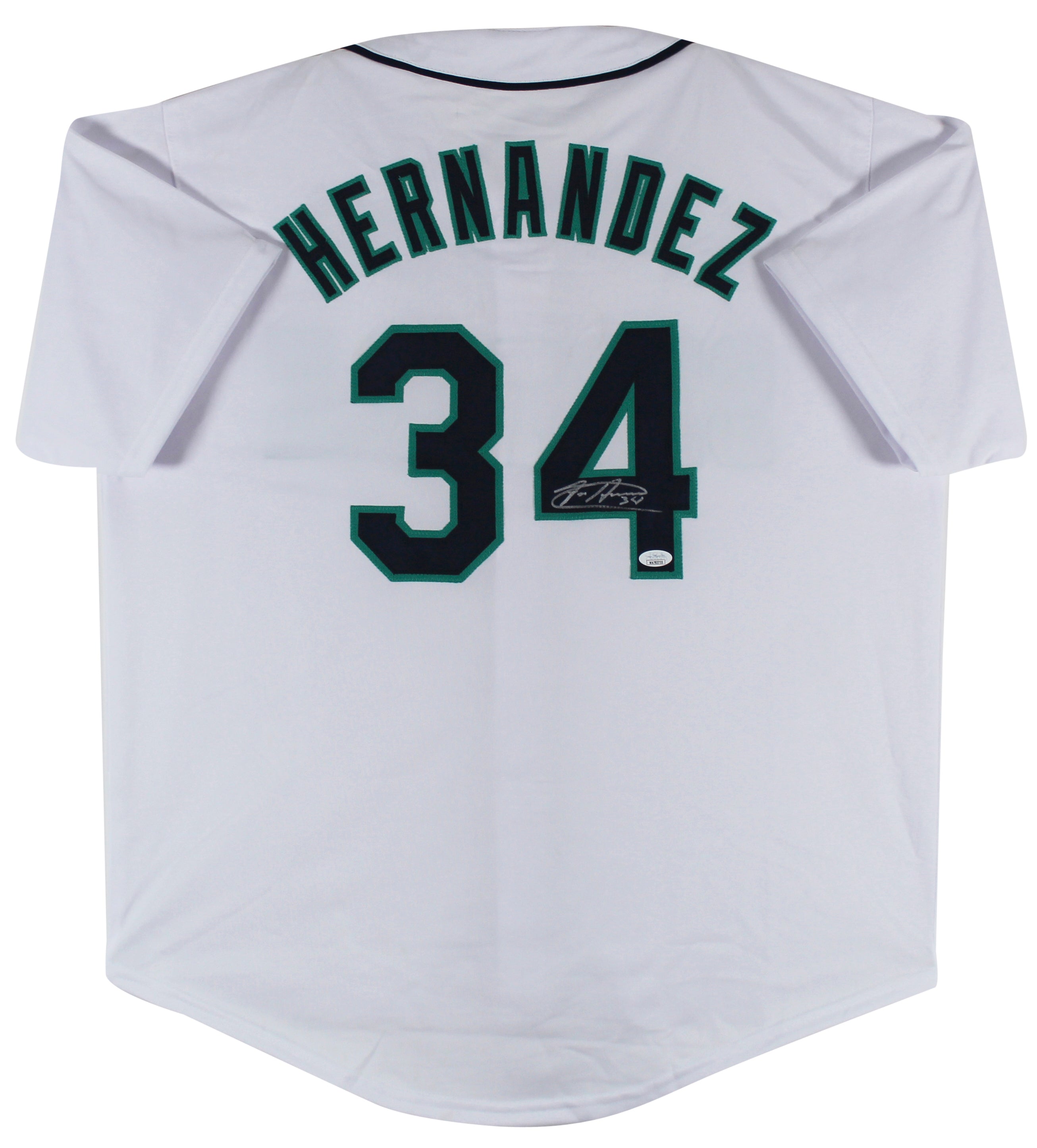 Felix Hernandez Authentic Signed White Pro Style Jersey Autographed JSA Witness