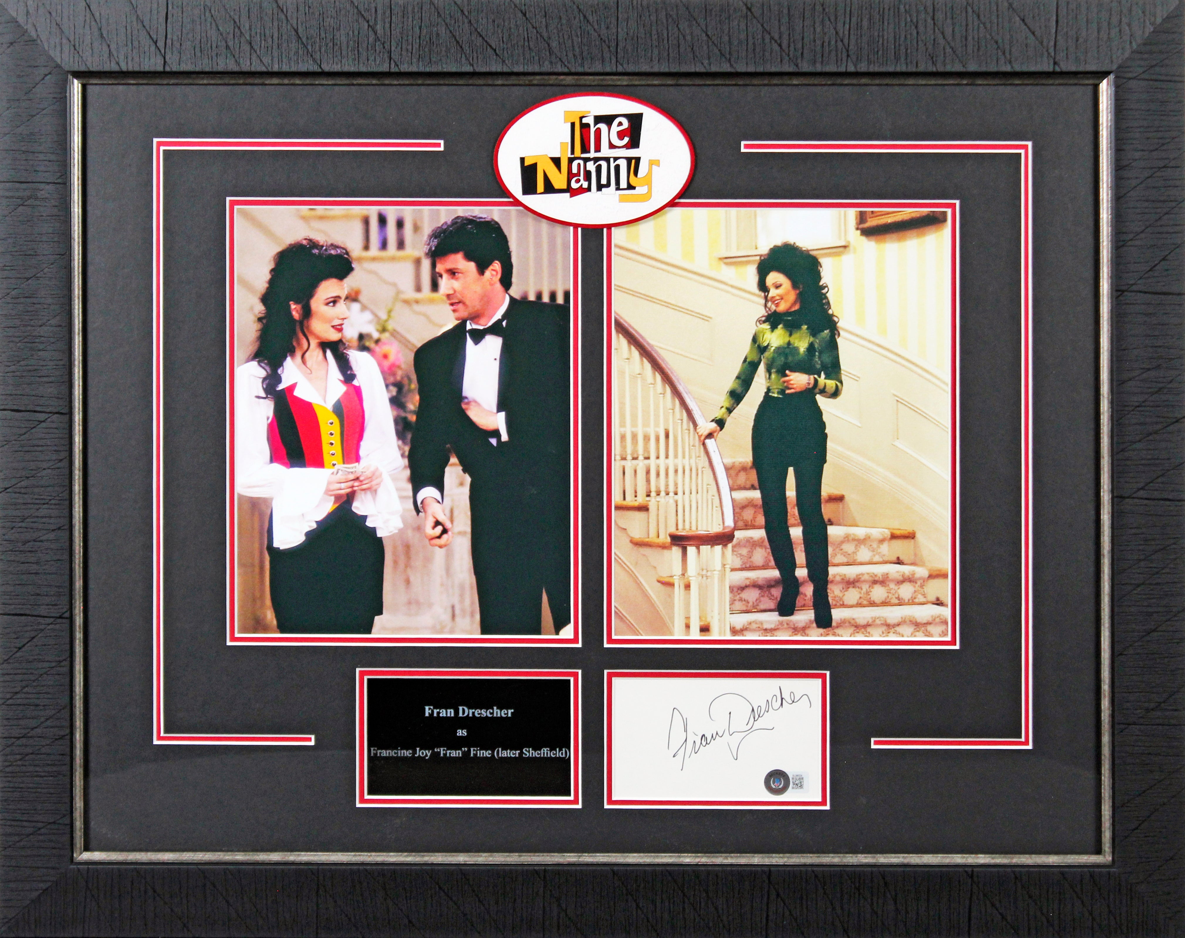 Fran Drescher The Nanny Authentic Signed & Framed 3x5 Index Card Autographed BAS