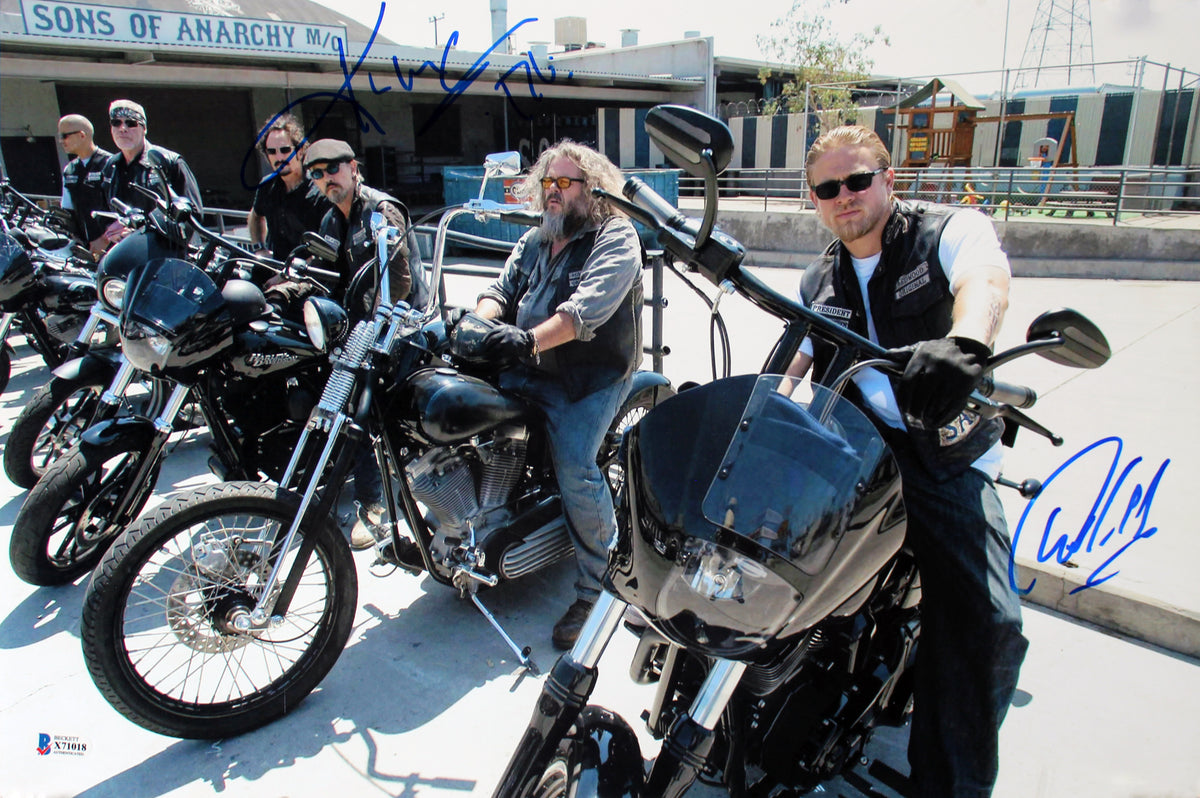 Charlie Hunnam & Kim Coates Sons of Anarchy Signed 12x18 Photo BAS #X71018