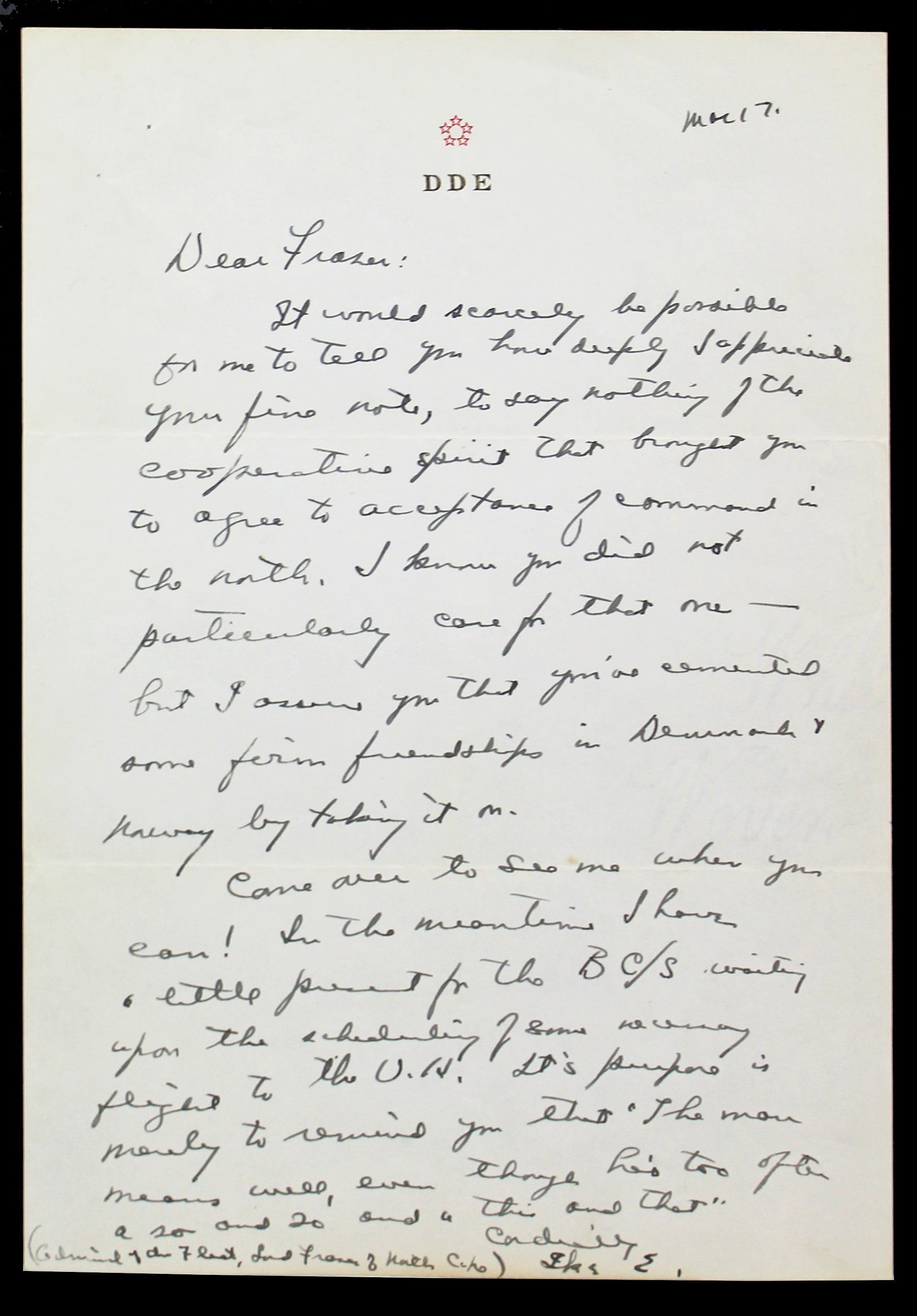 Dwight D. Eisenhower Signed 7x10.25 Handwritten Letter PSA/DNA #V07847