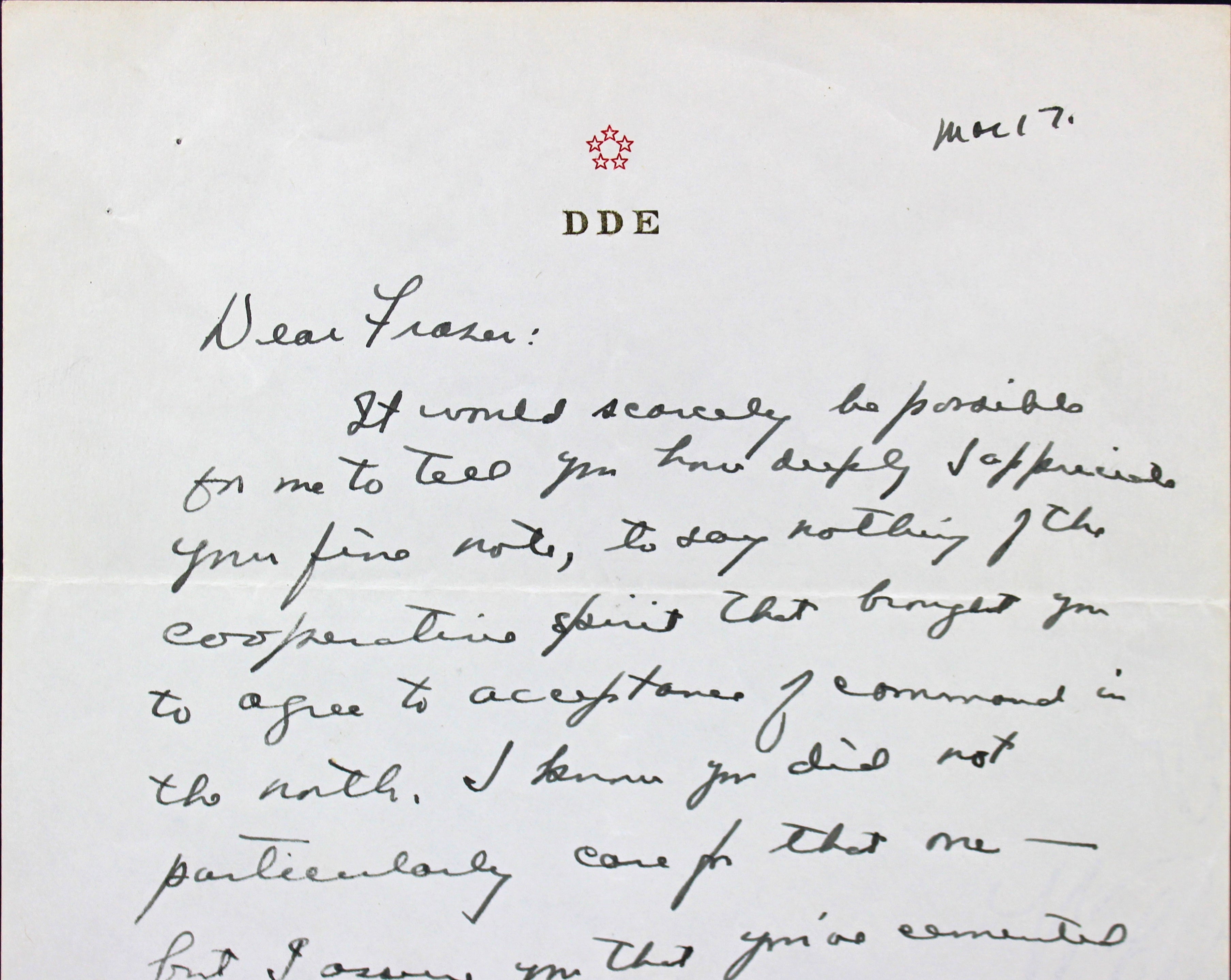 Dwight D. Eisenhower Signed 7x10.25 Handwritten Letter PSA/DNA #V07847