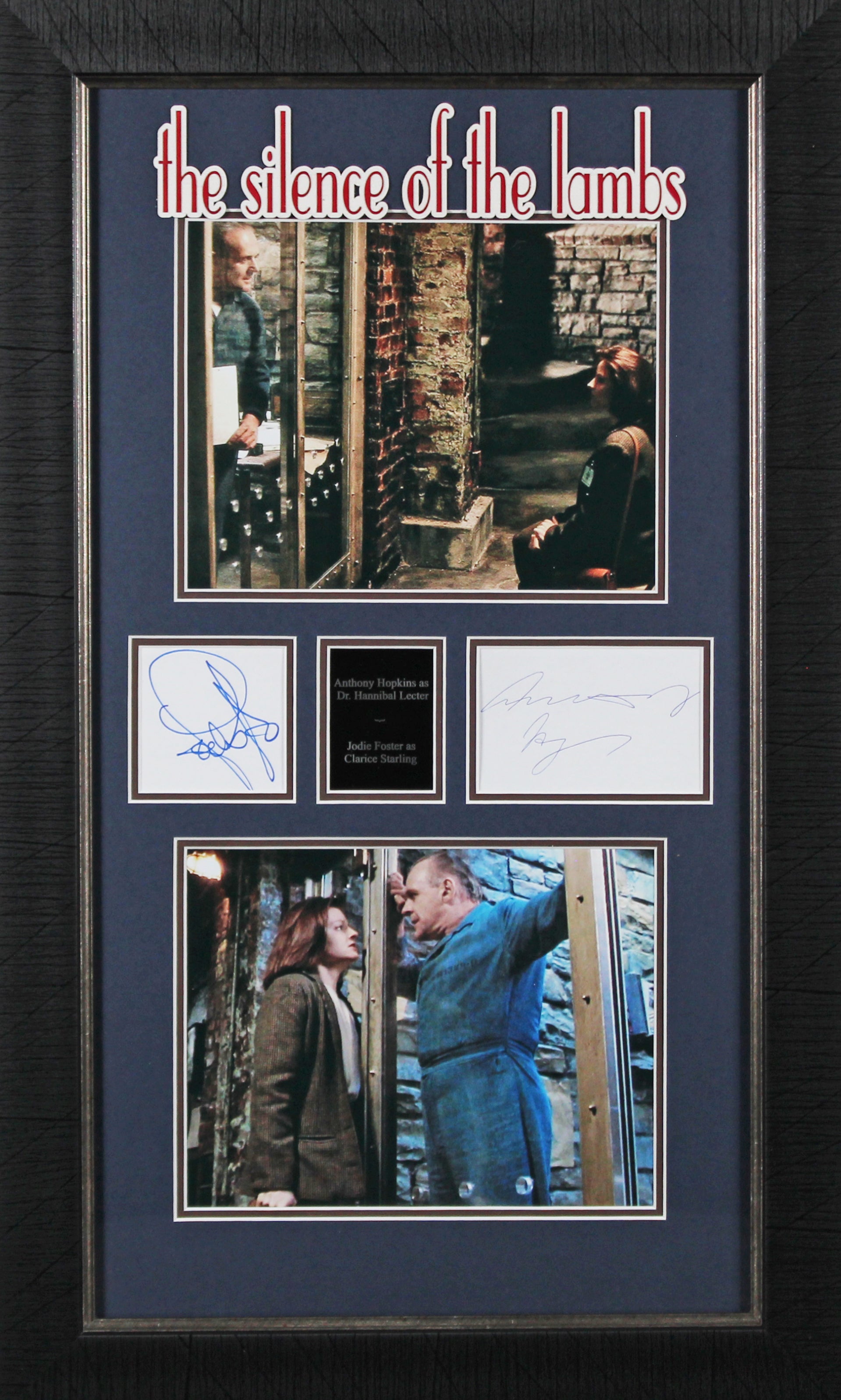 Anthony Hopkins & Jodie Foster Silence of the Lambs Signed Framed Display BAS