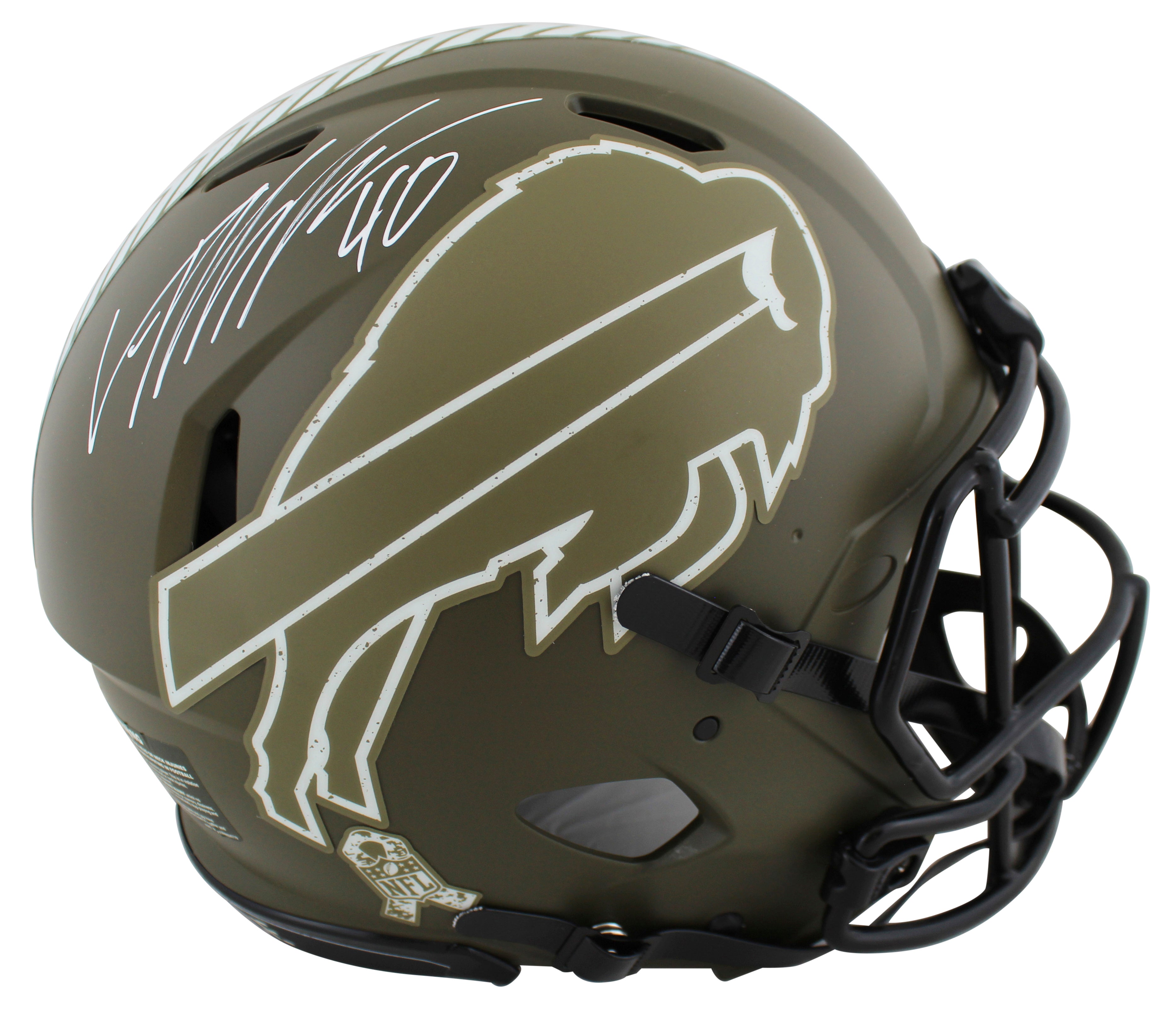 Bills Von Miller Signed Salute To Service Full Size Speed Proline Helmet BAS Wit