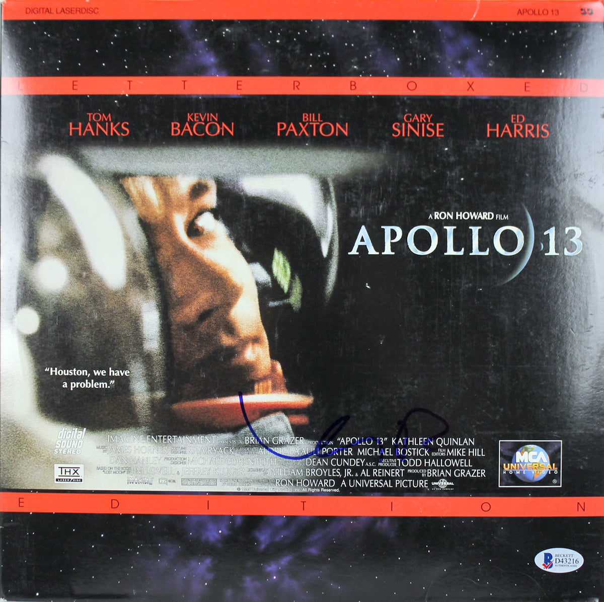 Kevin Bacon Authentic Signed Apollo 13 Laserdisc Cover W/Disk BAS #D43216