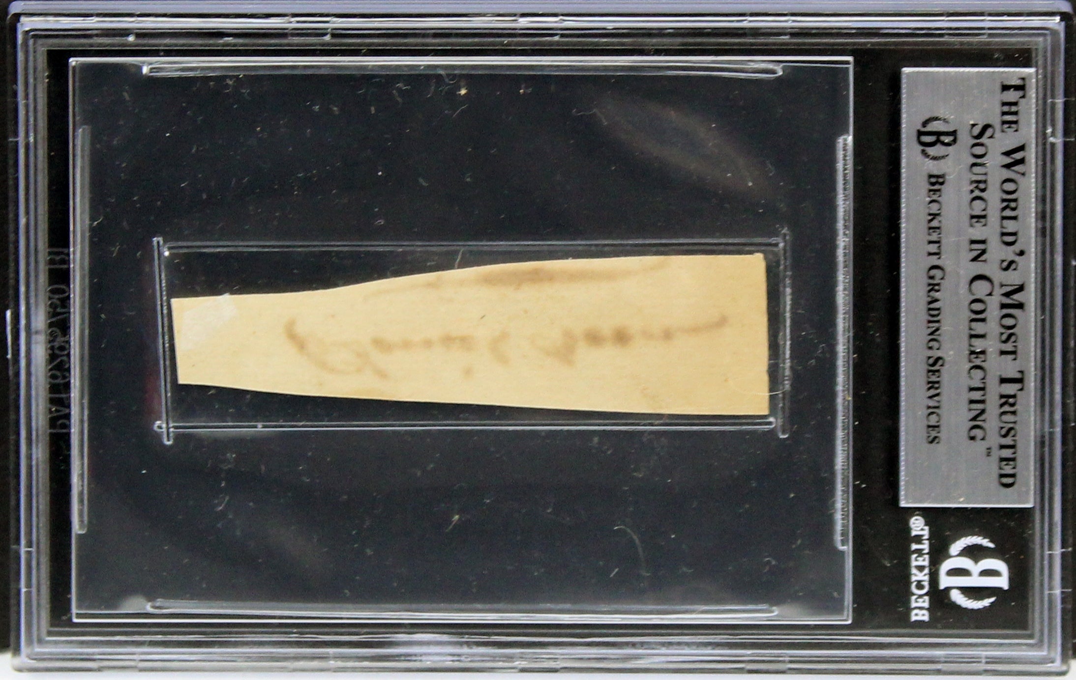 Daniel Boone Authentic Signed .75x2.85 Cut Signature Autographed BAS Slabbed