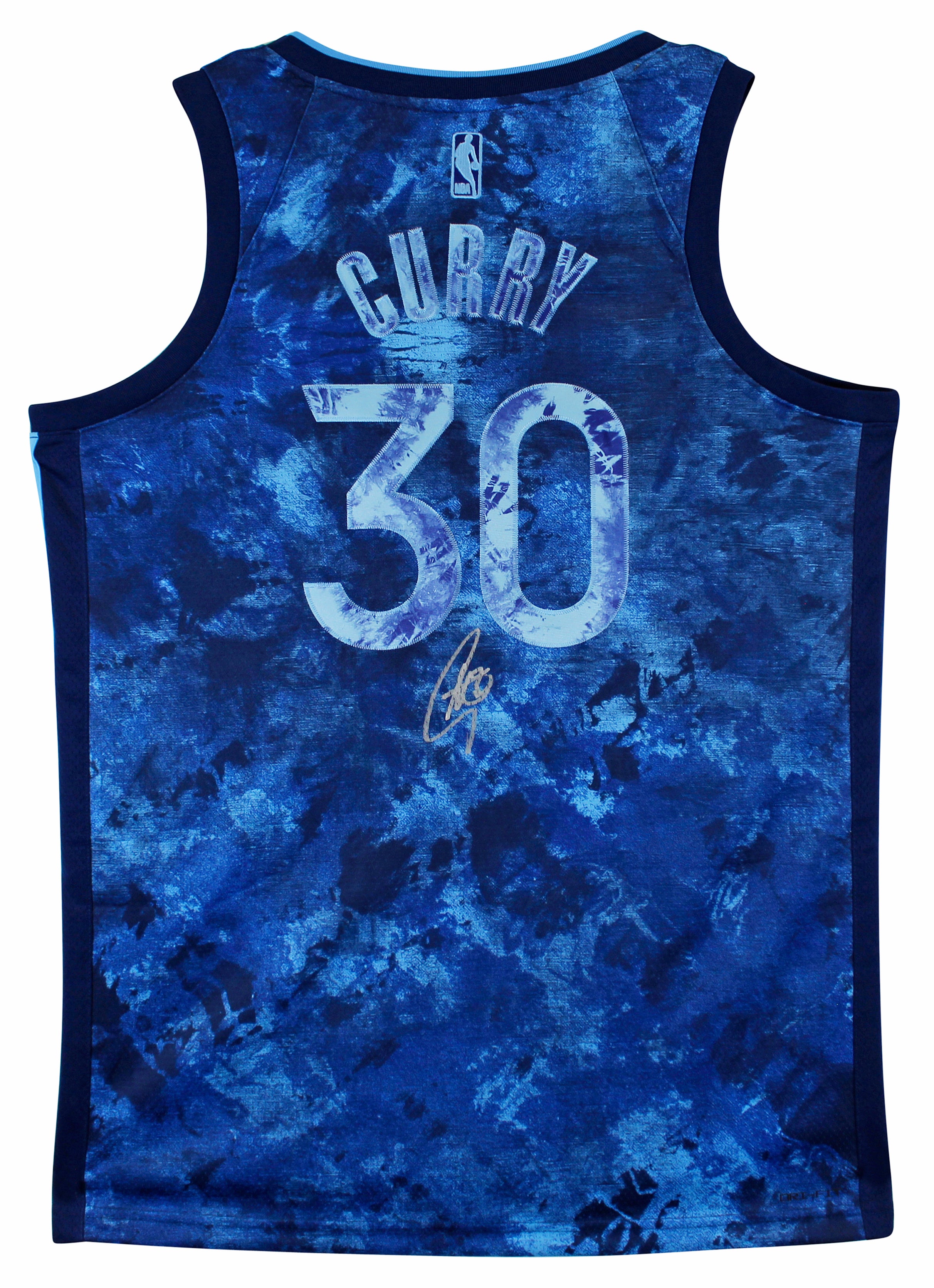 Warriors Stephen Curry Signed Blue Creators in The Paint Nike Jersey BAS Witness