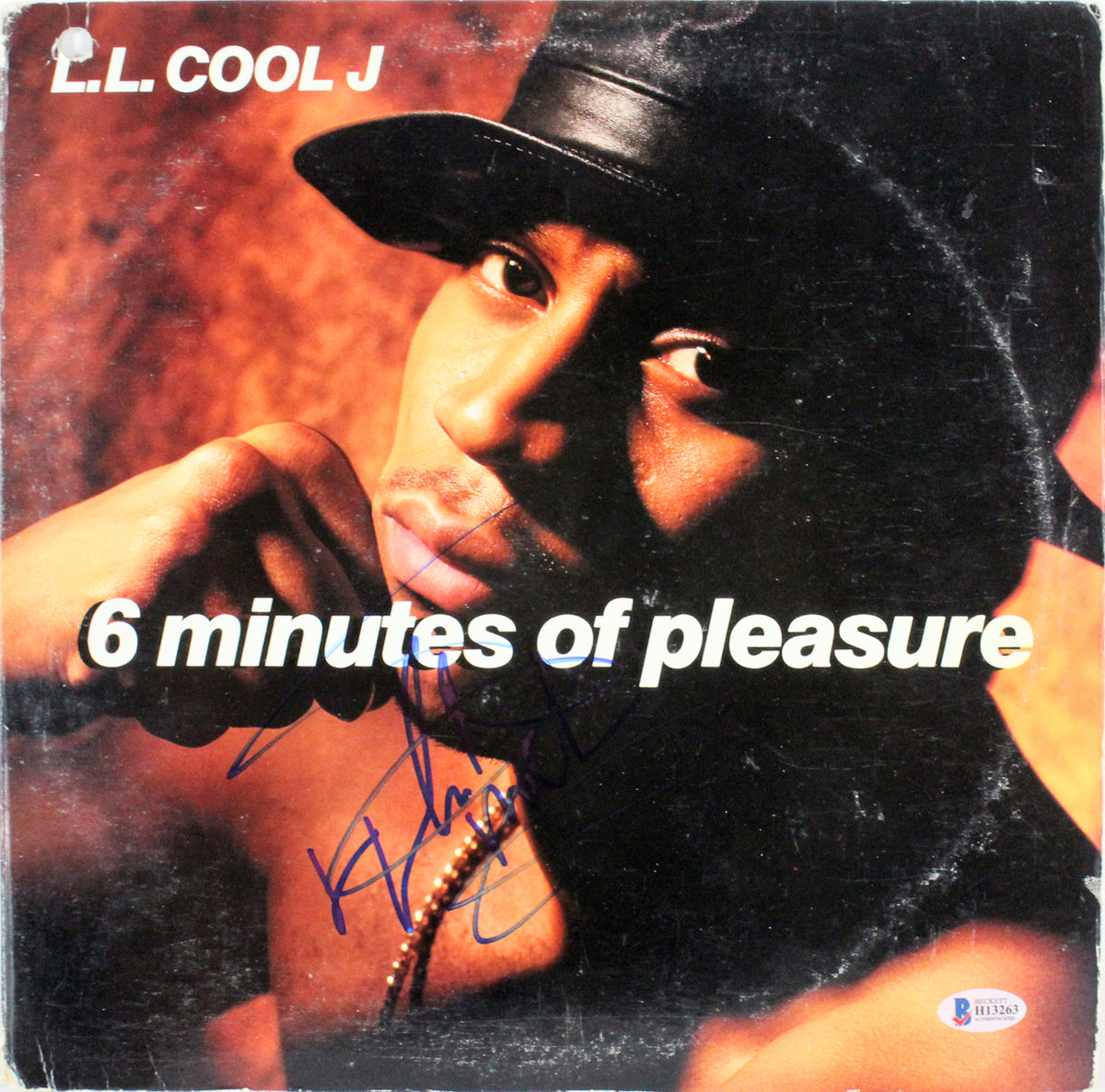 L.L. Cool J Signed 6 Minutes of Pleasure Album Cover W/ Vinyl BAS #H13263