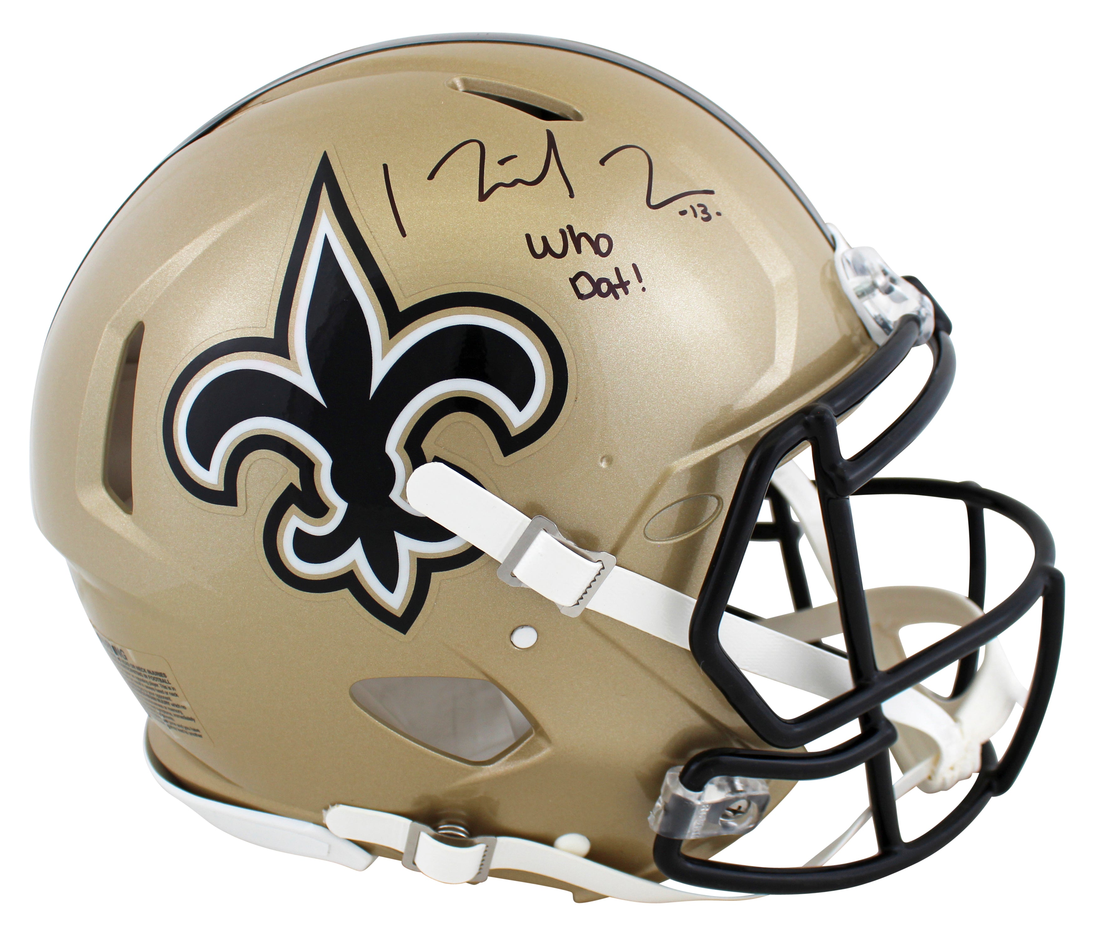 Saints Michael Thomas Who Dat! Signed Full Size Speed Proline Helmet BAS Witness