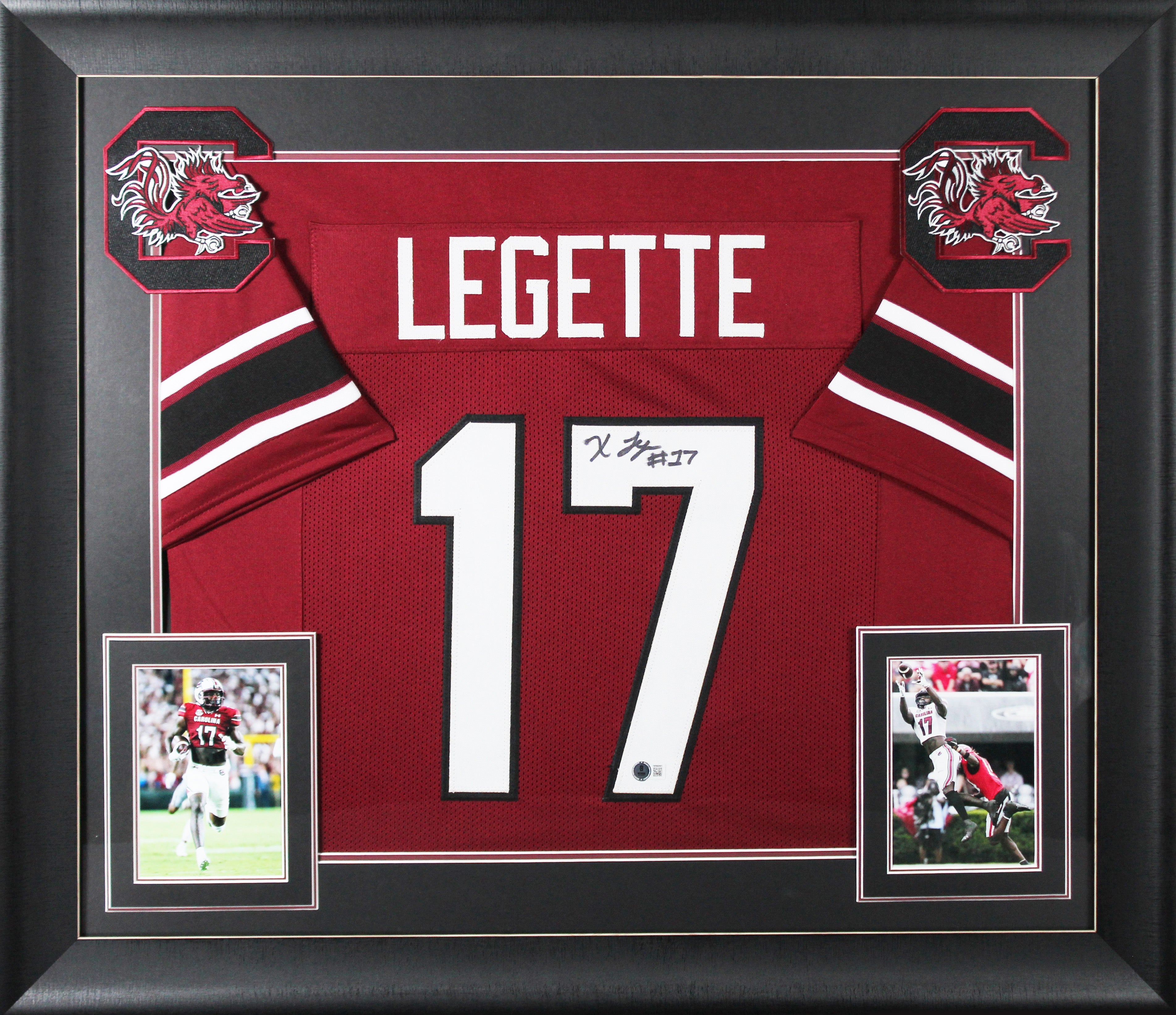 South Carolina Xavier Legette Signed Maroon Pro Style Framed Jersey BAS Witness