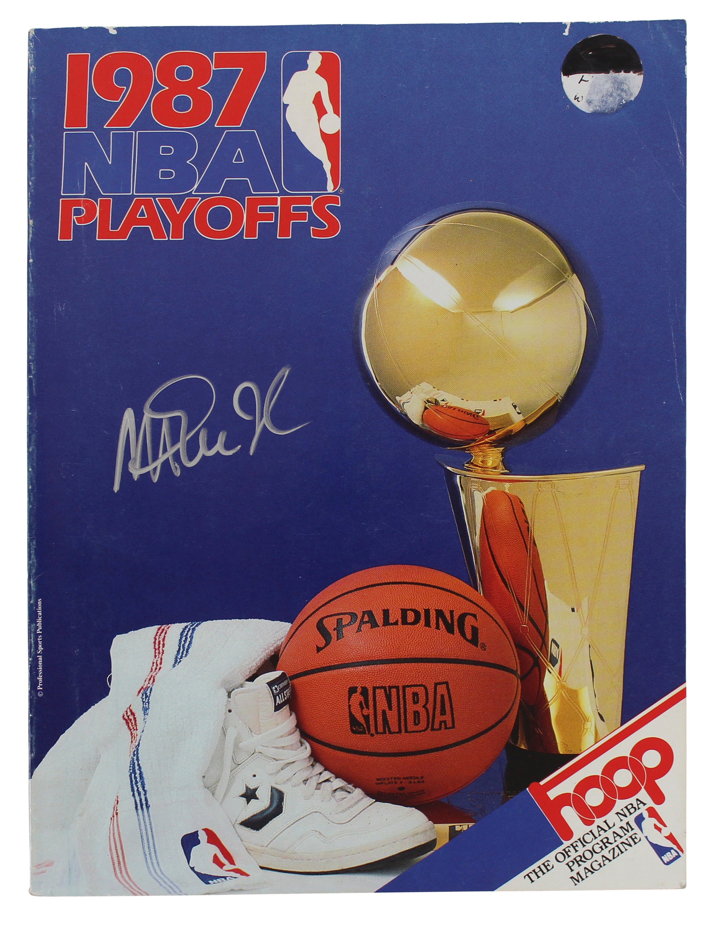 Lakers Magic Johnson Signed 1987 NBA Playoffs Program BAS Witnessed #WY56243