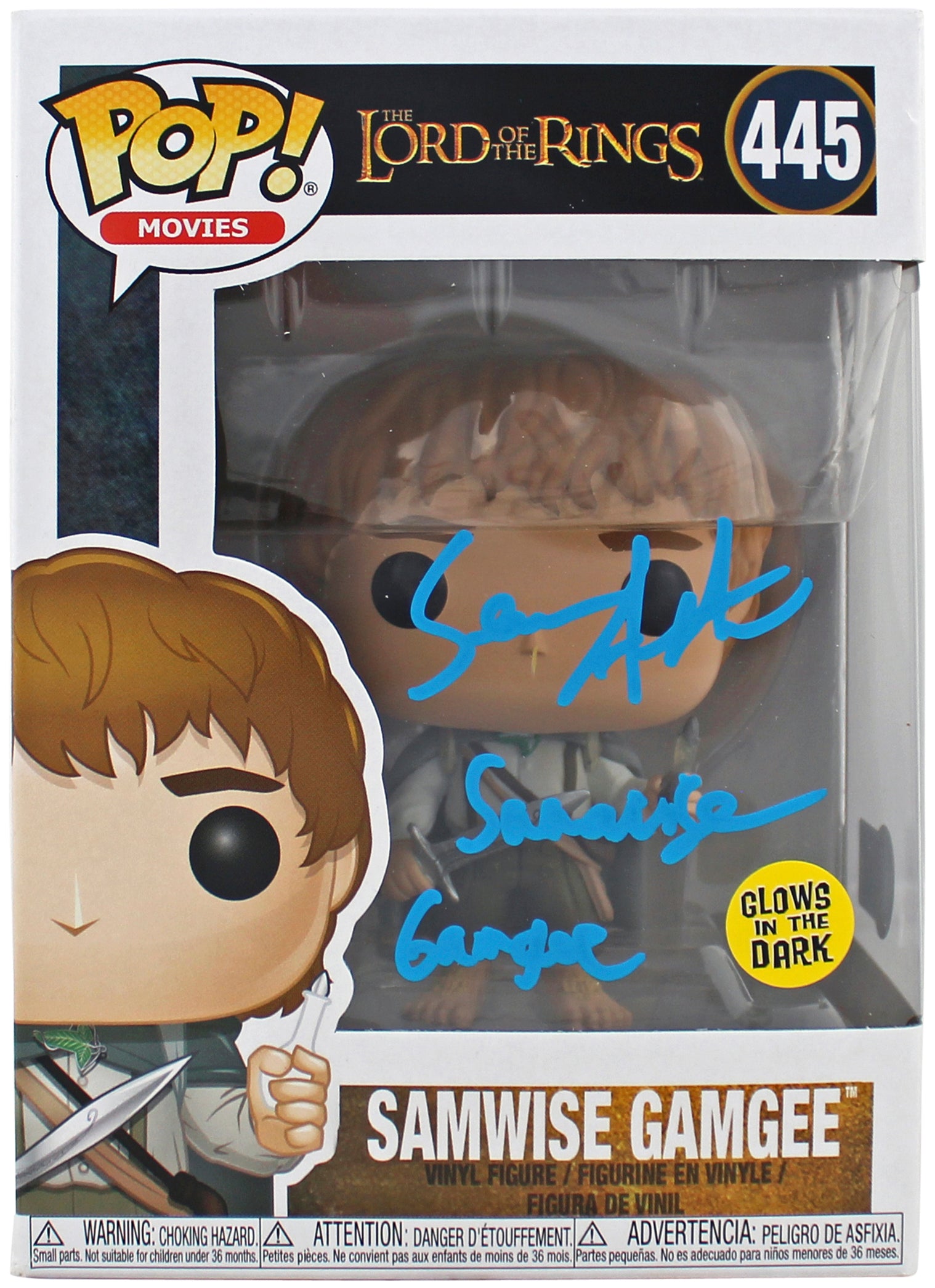 Sean Astin LOTR "Sam Gamgee" Signed Funko Pop Vinyl Figure w/ Blue Sig BAS Wit