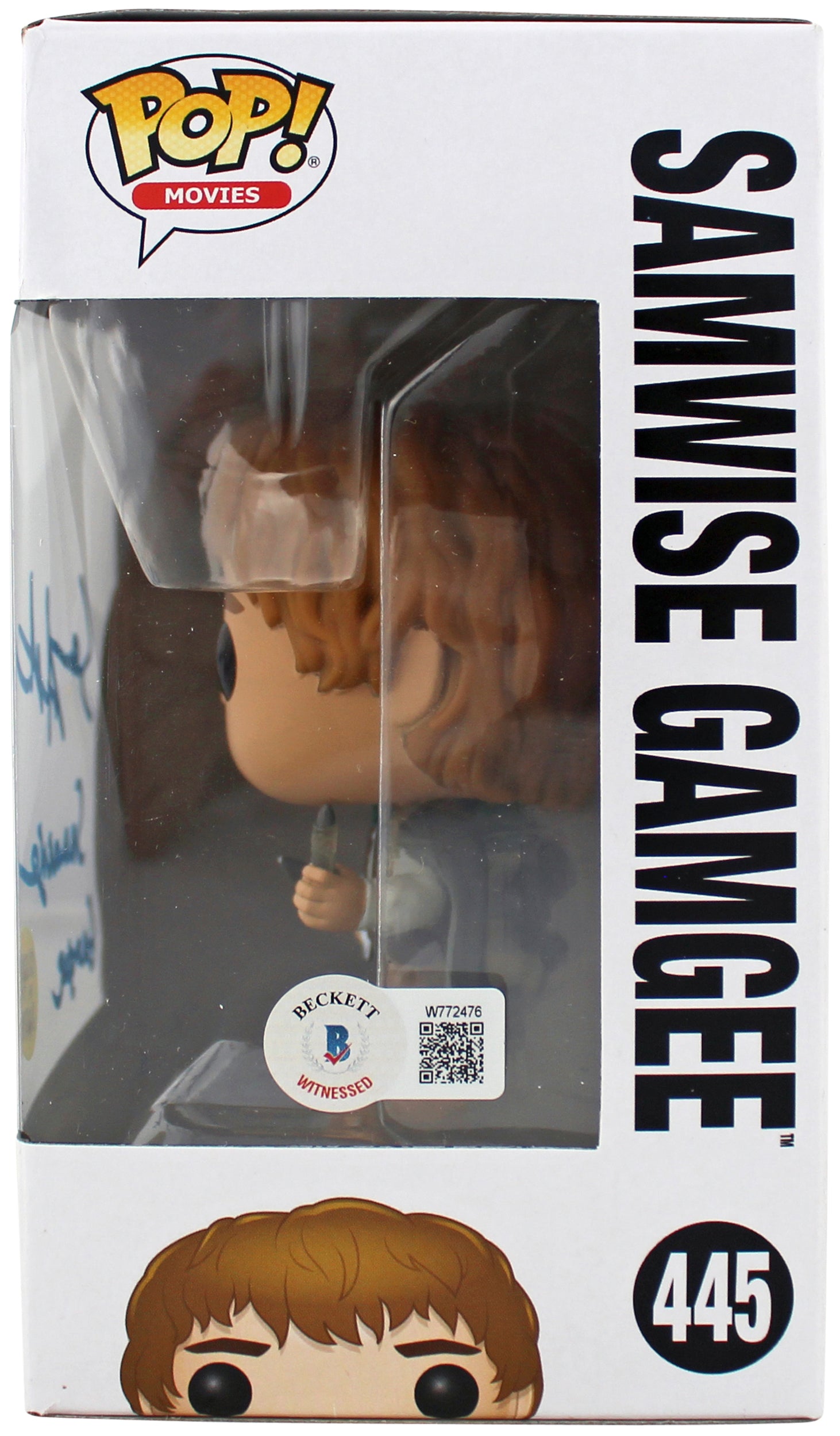 Sean Astin LOTR "Sam Gamgee" Signed Funko Pop Vinyl Figure w/ Blue Sig BAS Wit