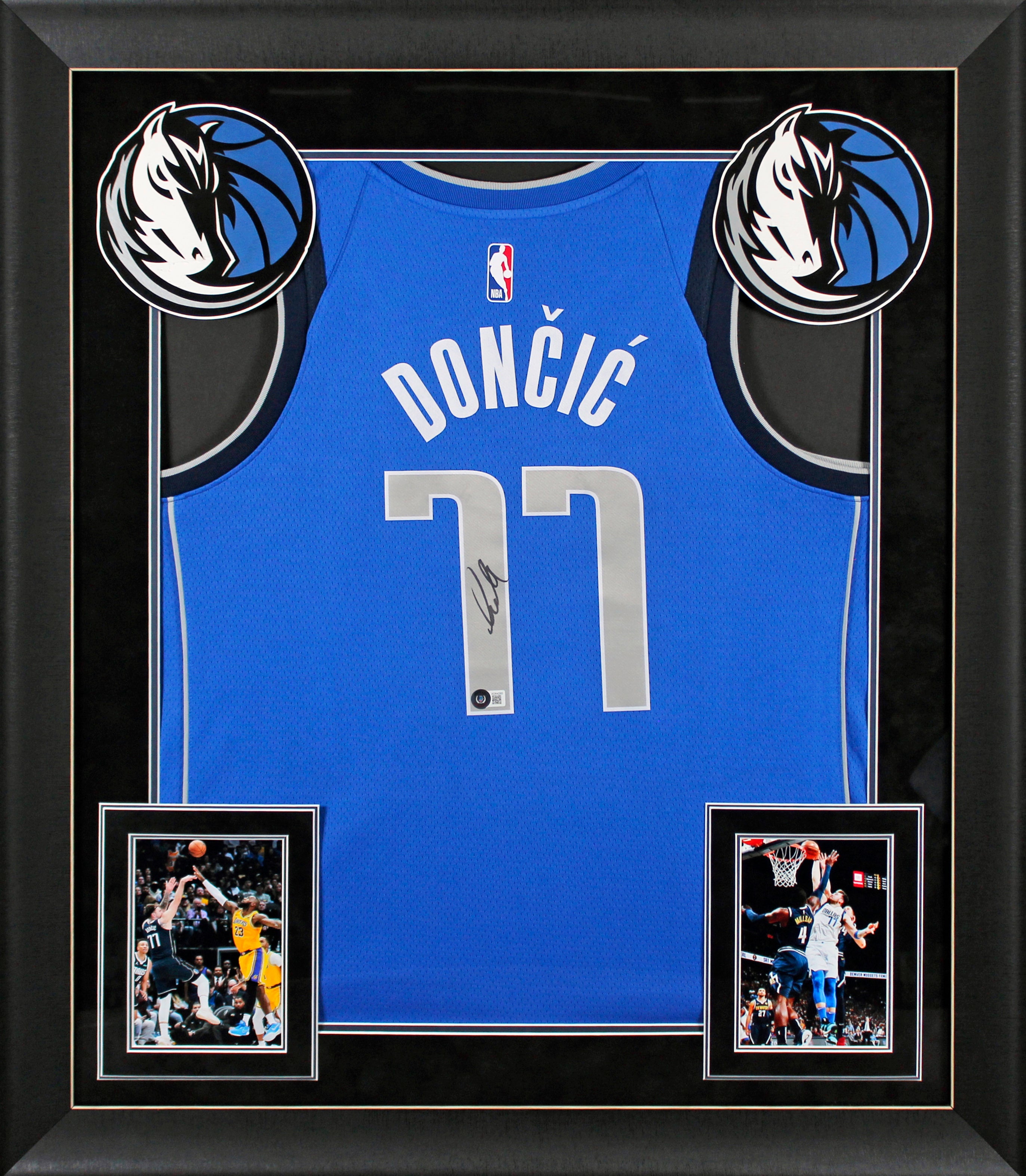 Mavericks Luka Doncic Authentic Signed Blue Nike Framed Jersey BAS #AD64285