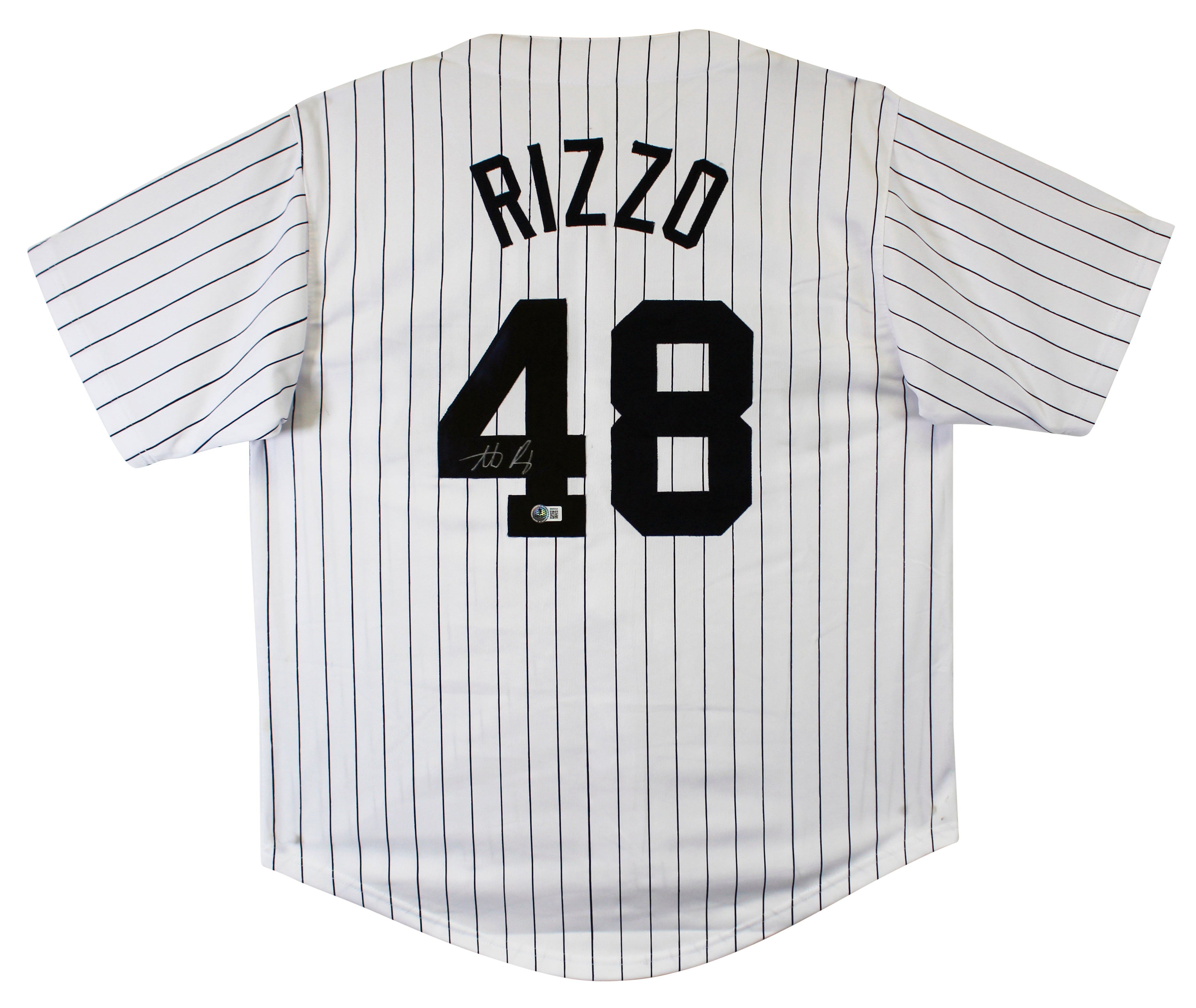 Anthony Rizzo Authentic Signed White Pinstripe Pro Style Jersey BAS #BN06334