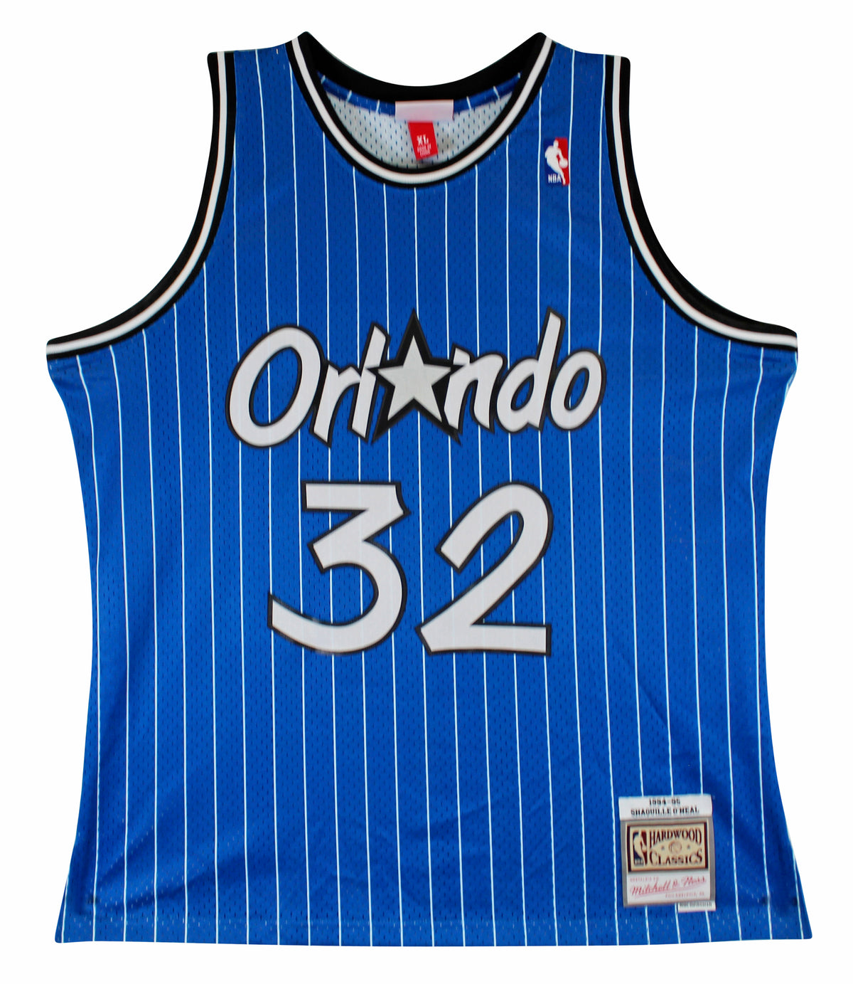 Magic Shaquille O'Neal Signed Blue M&N 1994-95 HWC Swingman Jersey BAS Witnessed
