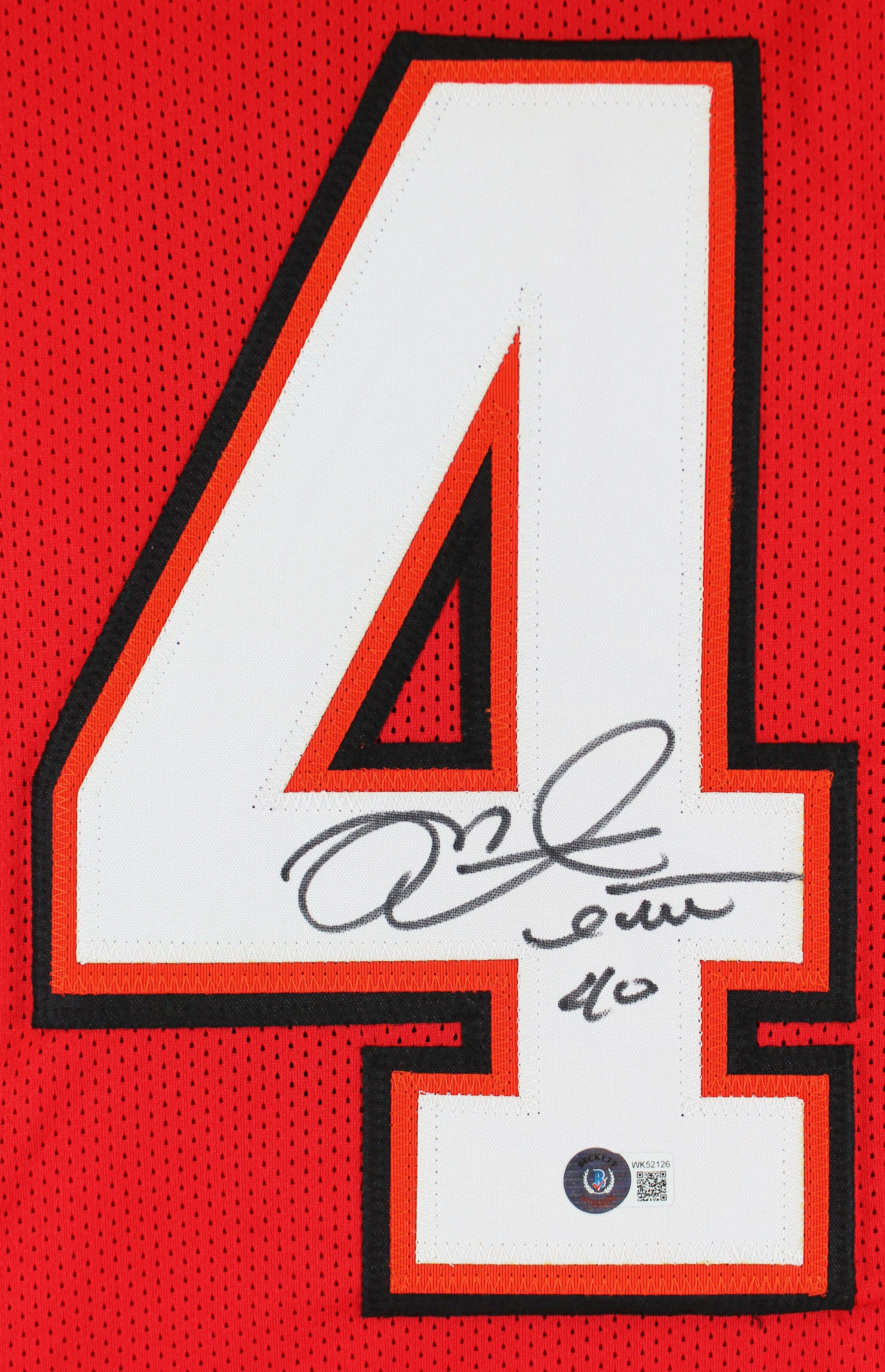 Mike Alstott Authentic Signed Red Pro Style Jersey Autographed BAS Witnessed