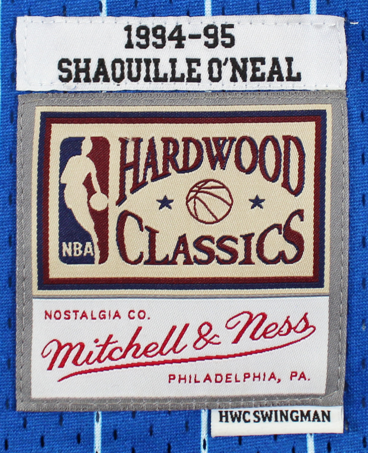 Magic Shaquille O'Neal Signed Blue M&N 1994-95 HWC Swingman Jersey BAS Witnessed